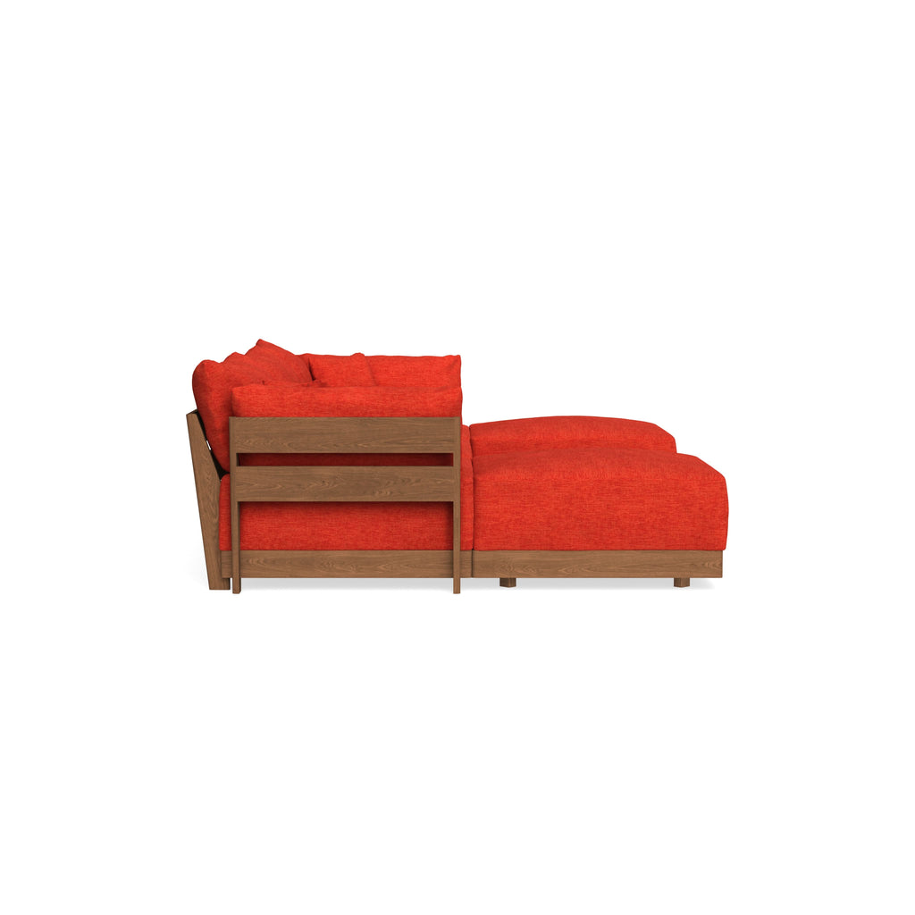 Modular Bondi Espresso 3-Seater U-Sectional in Poppy Orange | Classic Blend