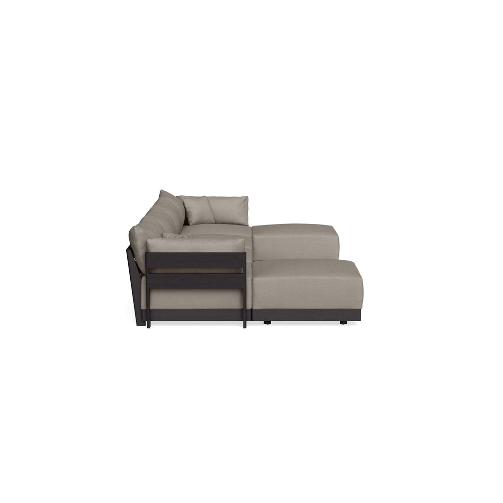 Modular Bondi Black 4-Seater U-Sectional in Cinder Gray | Memory Foam Blend