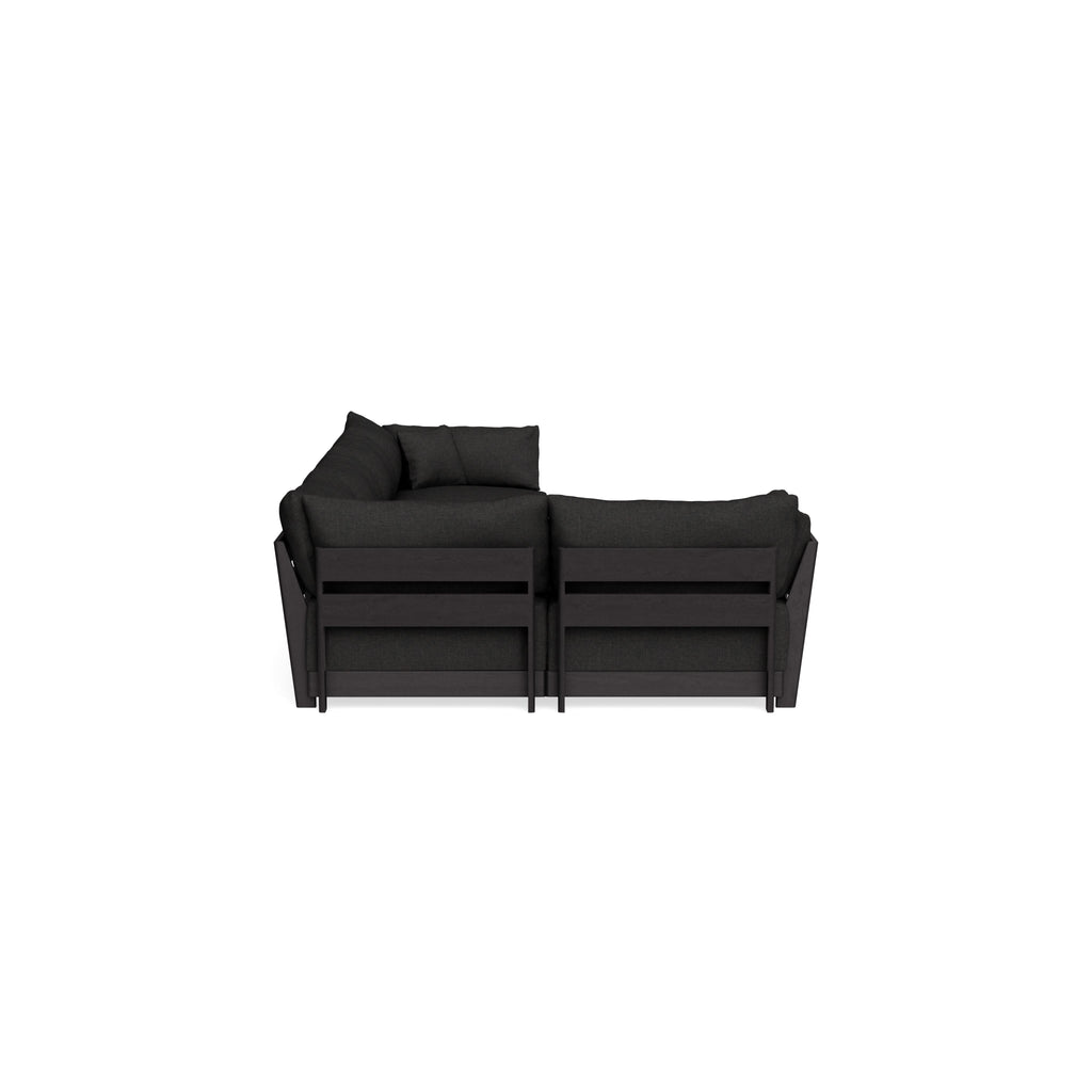 Modular Bondi Black 5-Seater L-Sectional in Peppercorn | Memory Foam Blend