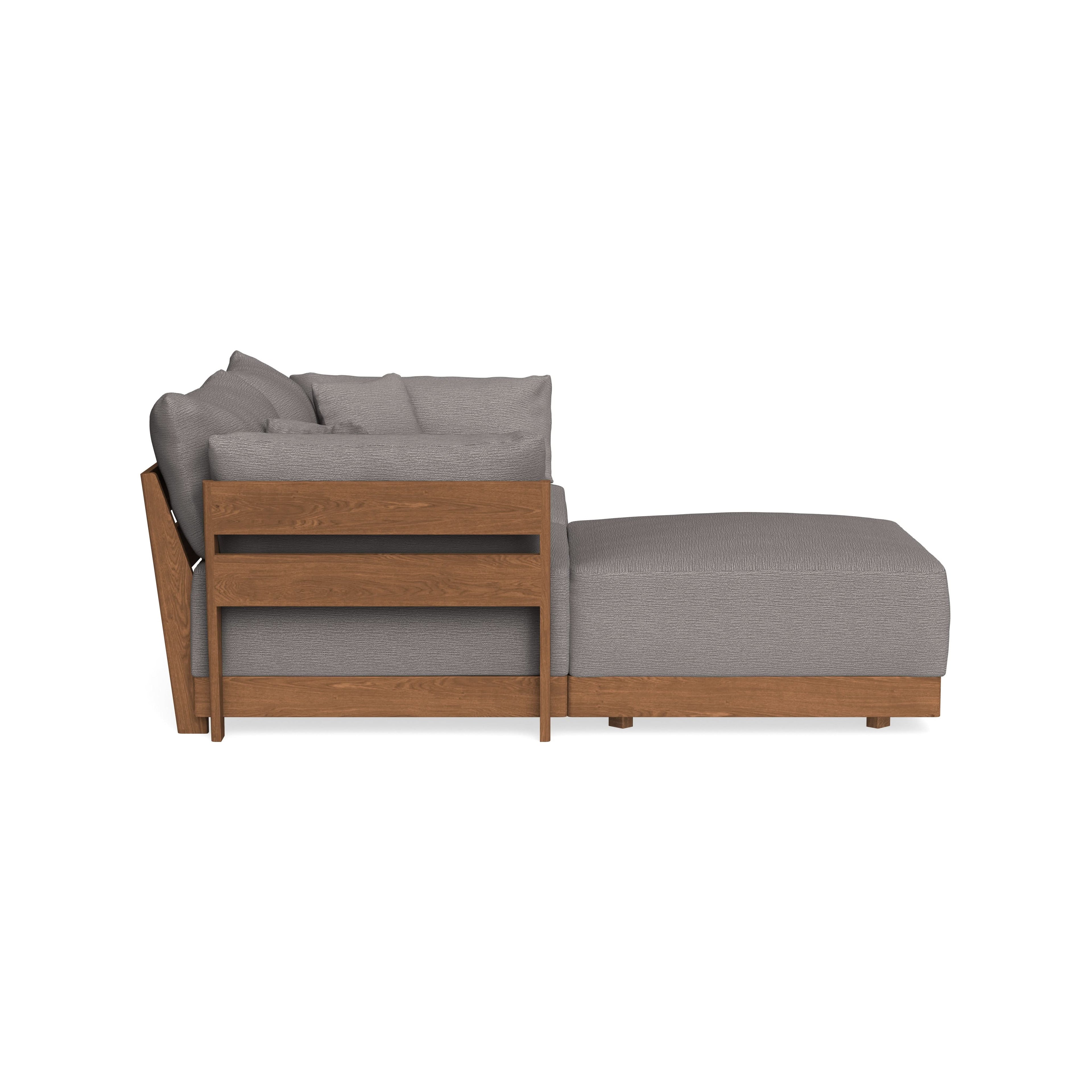 Modular Bondi Espresso 2-Seater Sectional in Cement | Memory Foam Blend
