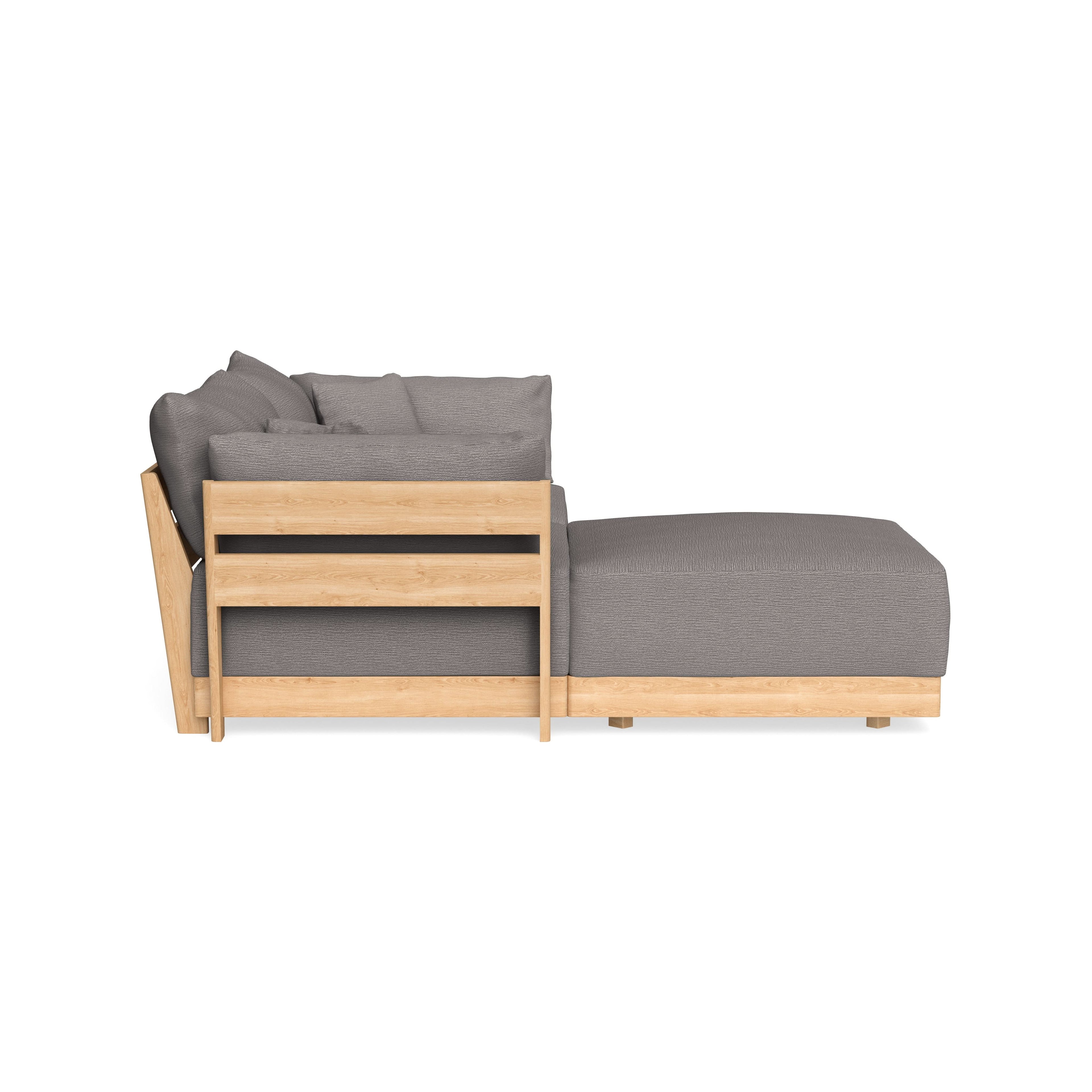 Modular Bondi Latte 2-Seater Sectional in Cement | Memory Foam Blend