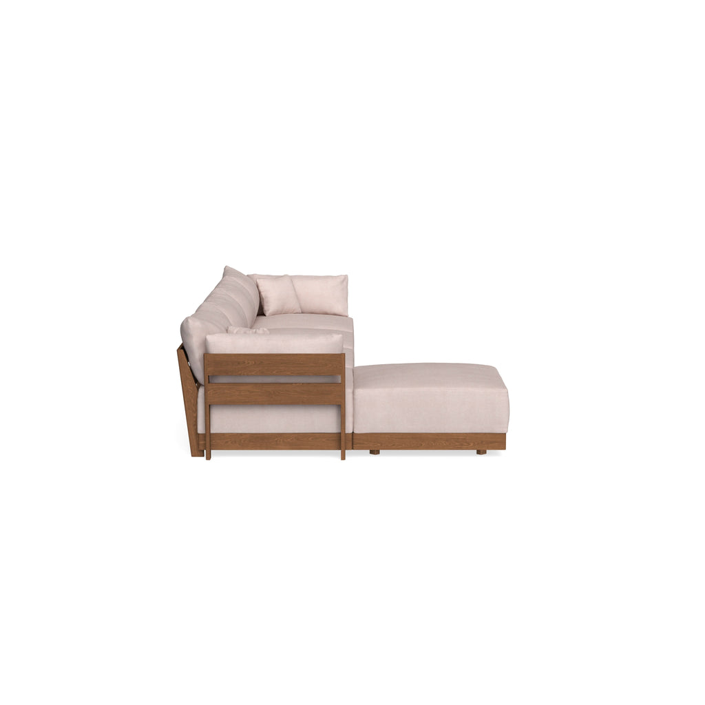 Modular Bondi Espresso 4-Seater Sectional in Blush | Classic Blend