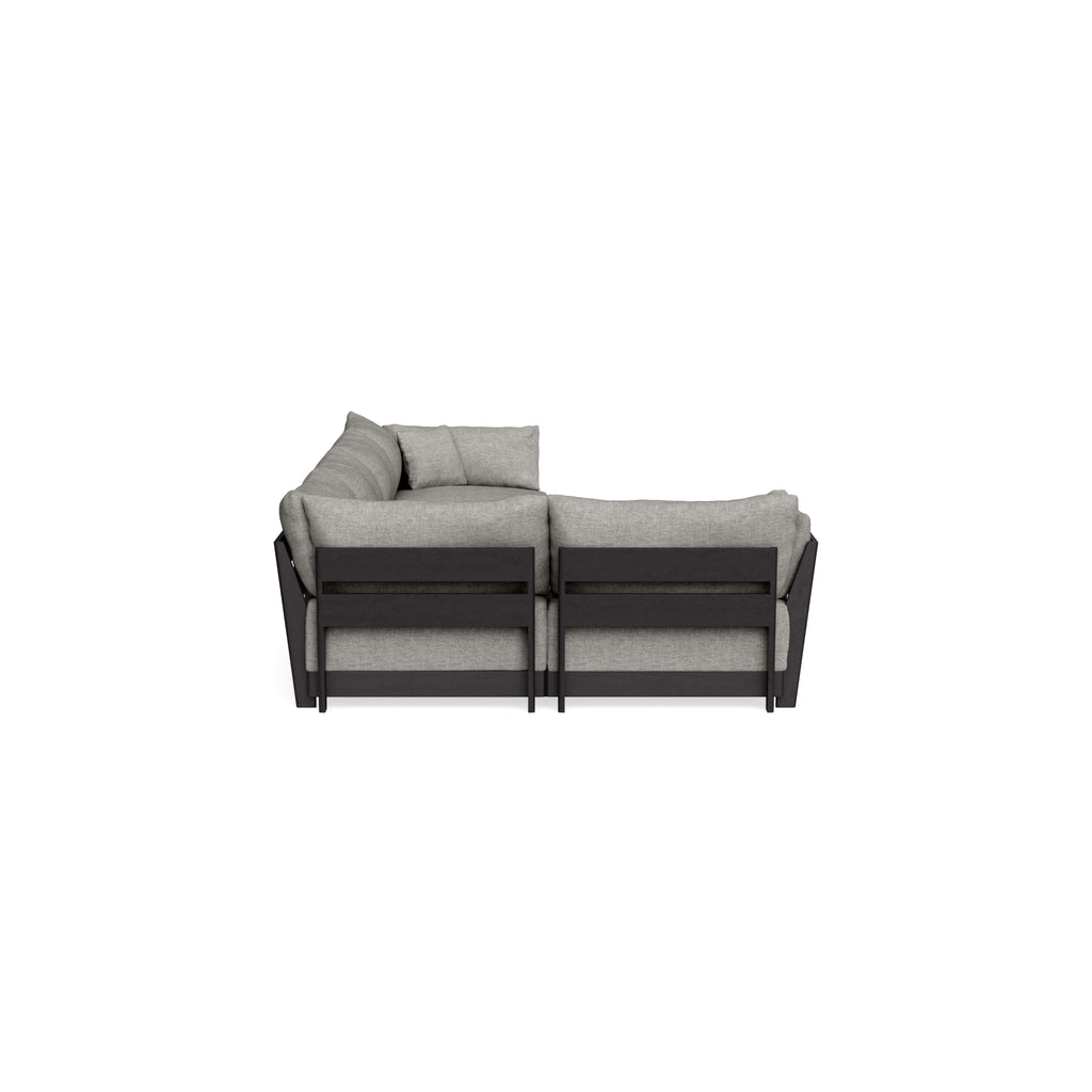 Modular Bondi Black 5-Seater L-Sectional in Fog | Memory Foam Blend