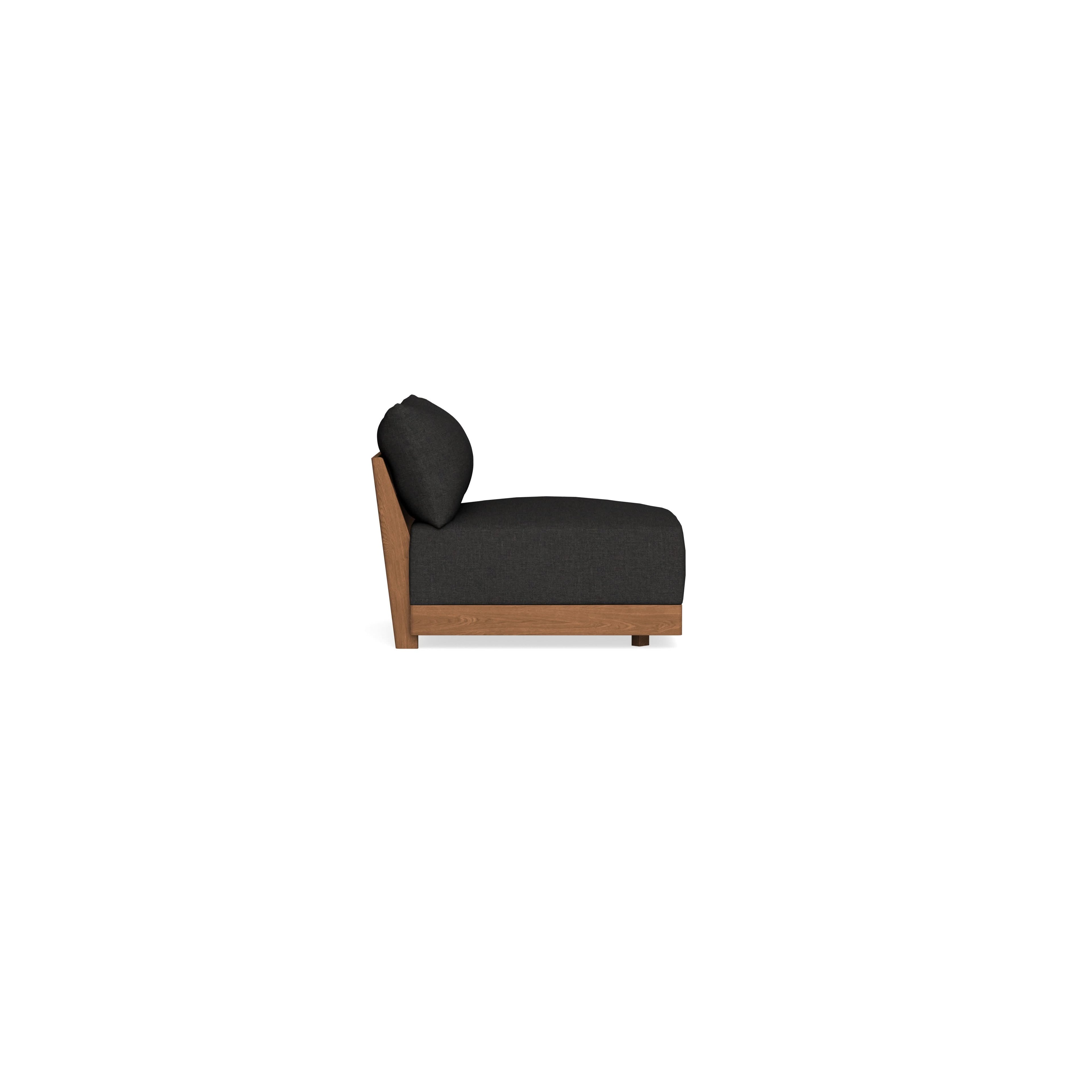 Modular Bondi Espresso Armless Chair in Peppercorn | Memory Foam Blend