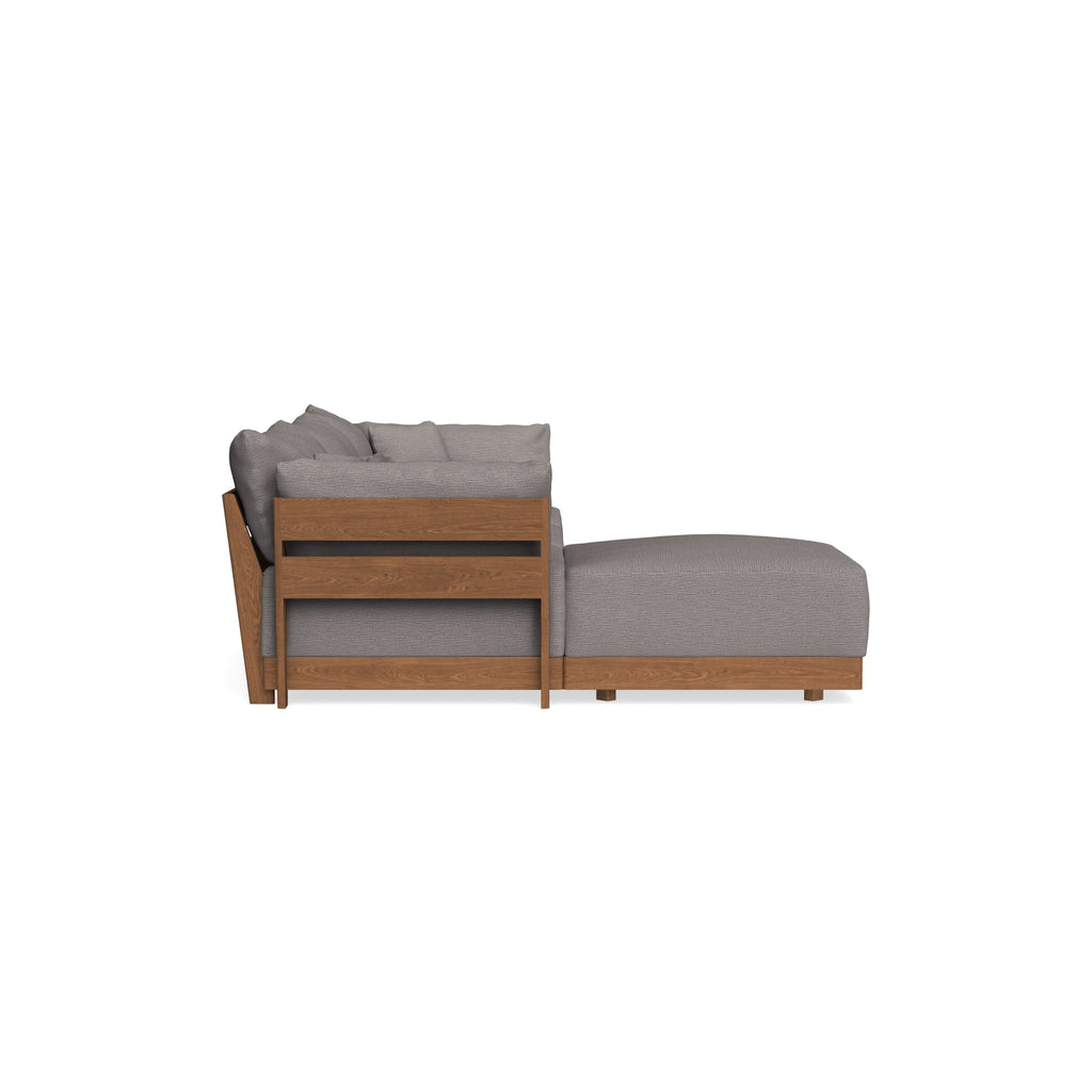 Modular Bondi Espresso 3-Seater Sectional in Cement | Memory Foam Blend