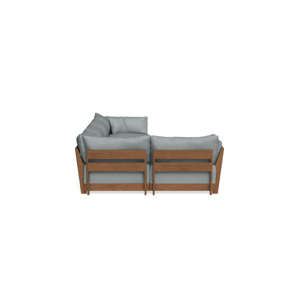 Modular Bondi Espresso 5-Seater L-Sectional in Light Steel | Memory Foam Blend