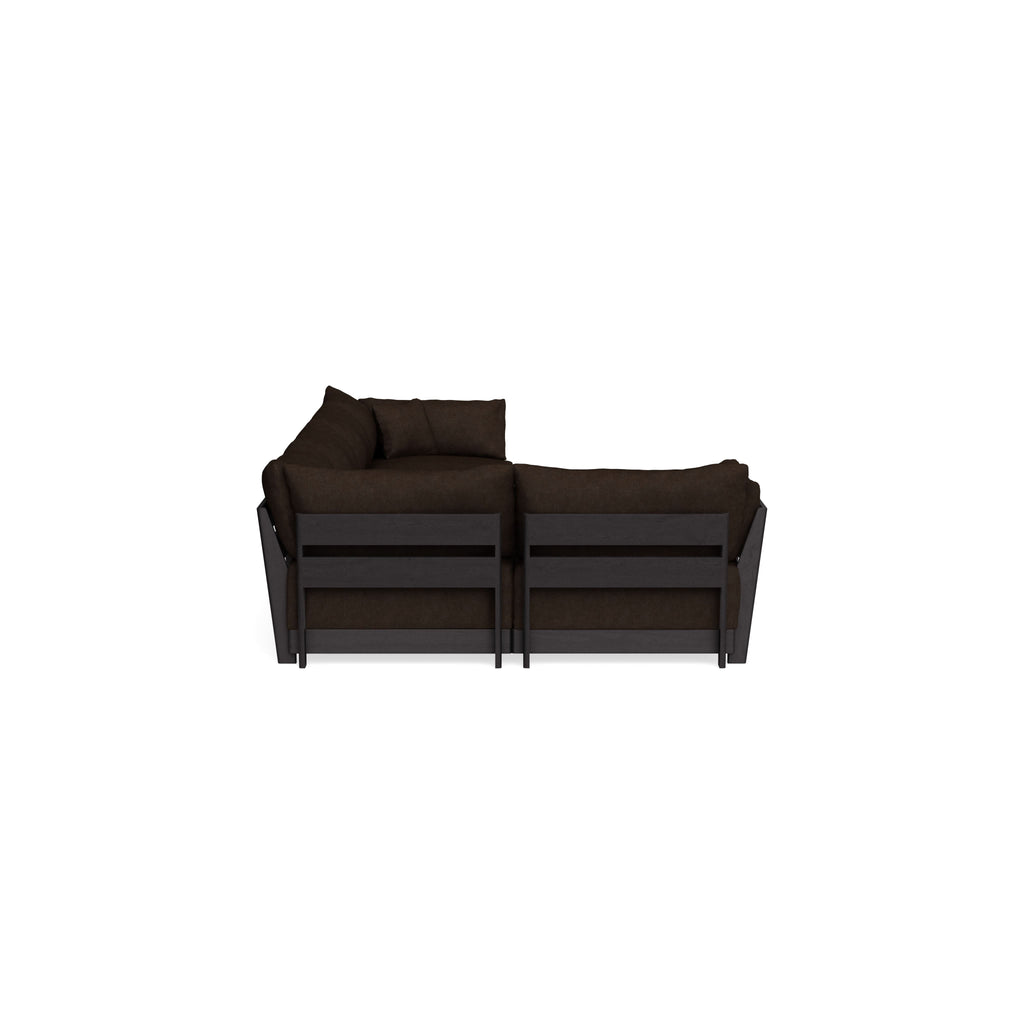Modular Bondi Black 5-Seater L-Sectional in Espresso | Memory Foam Blend