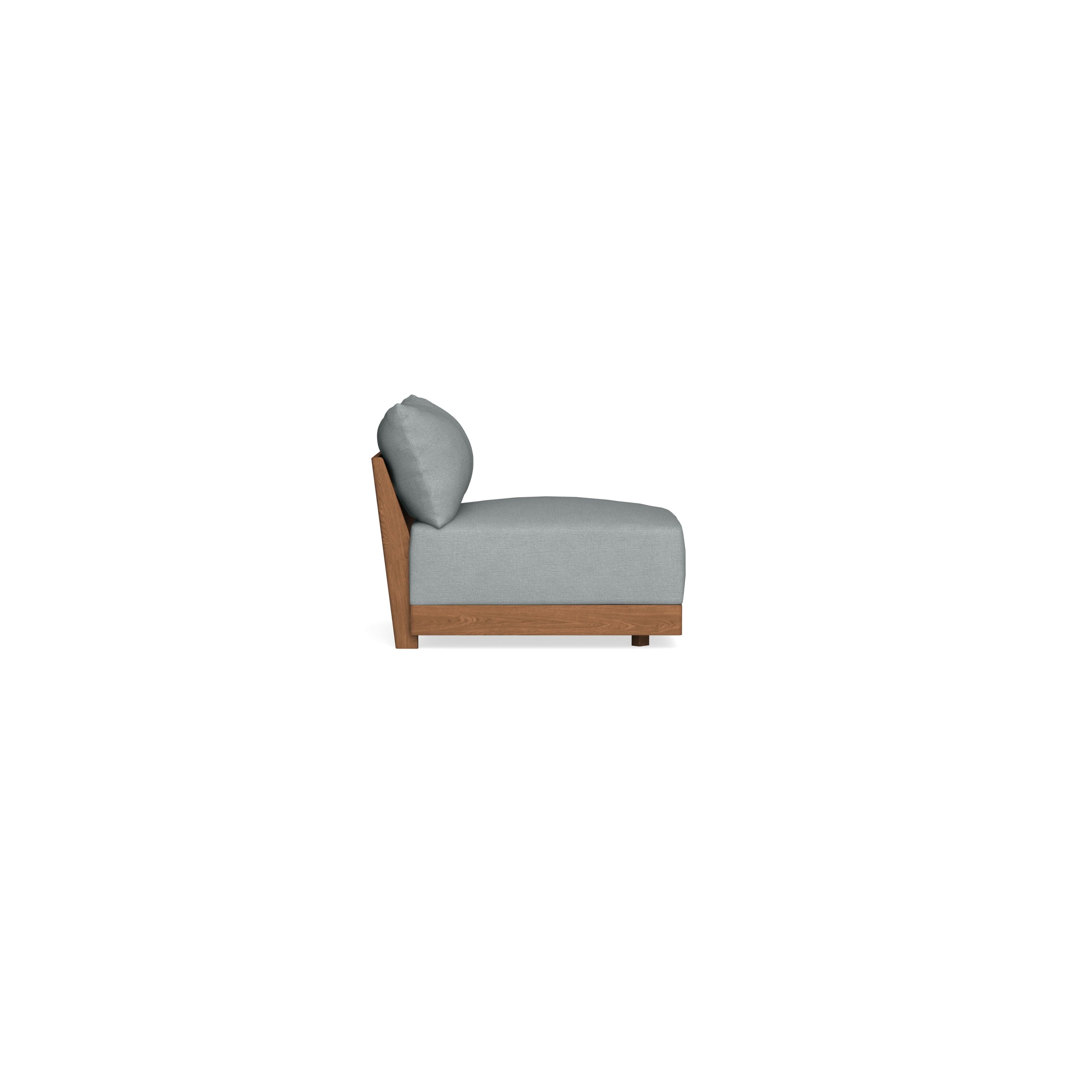 Modular Bondi Espresso Armless Chair in Light Steel | Memory Foam Blend