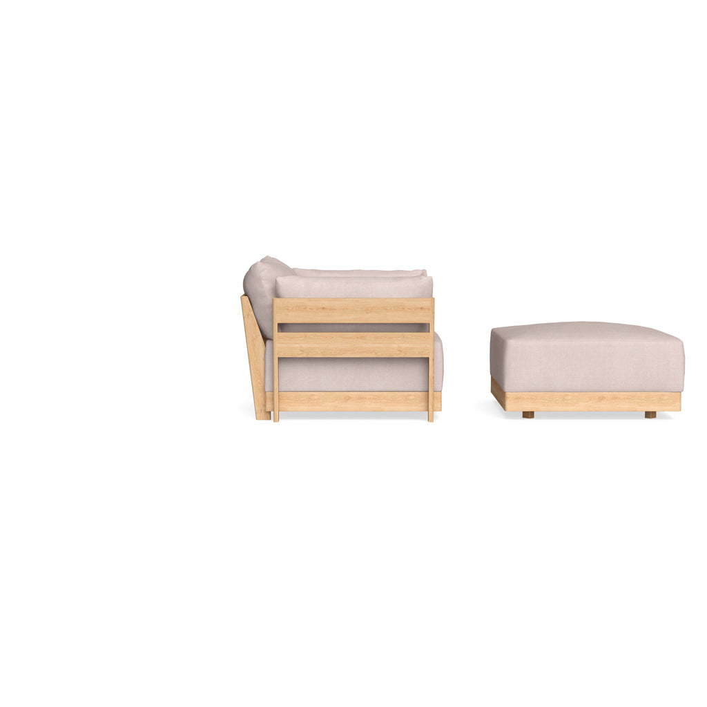 Modular Bondi Latte Armchair + Ottoman in Blush | Classic Blend