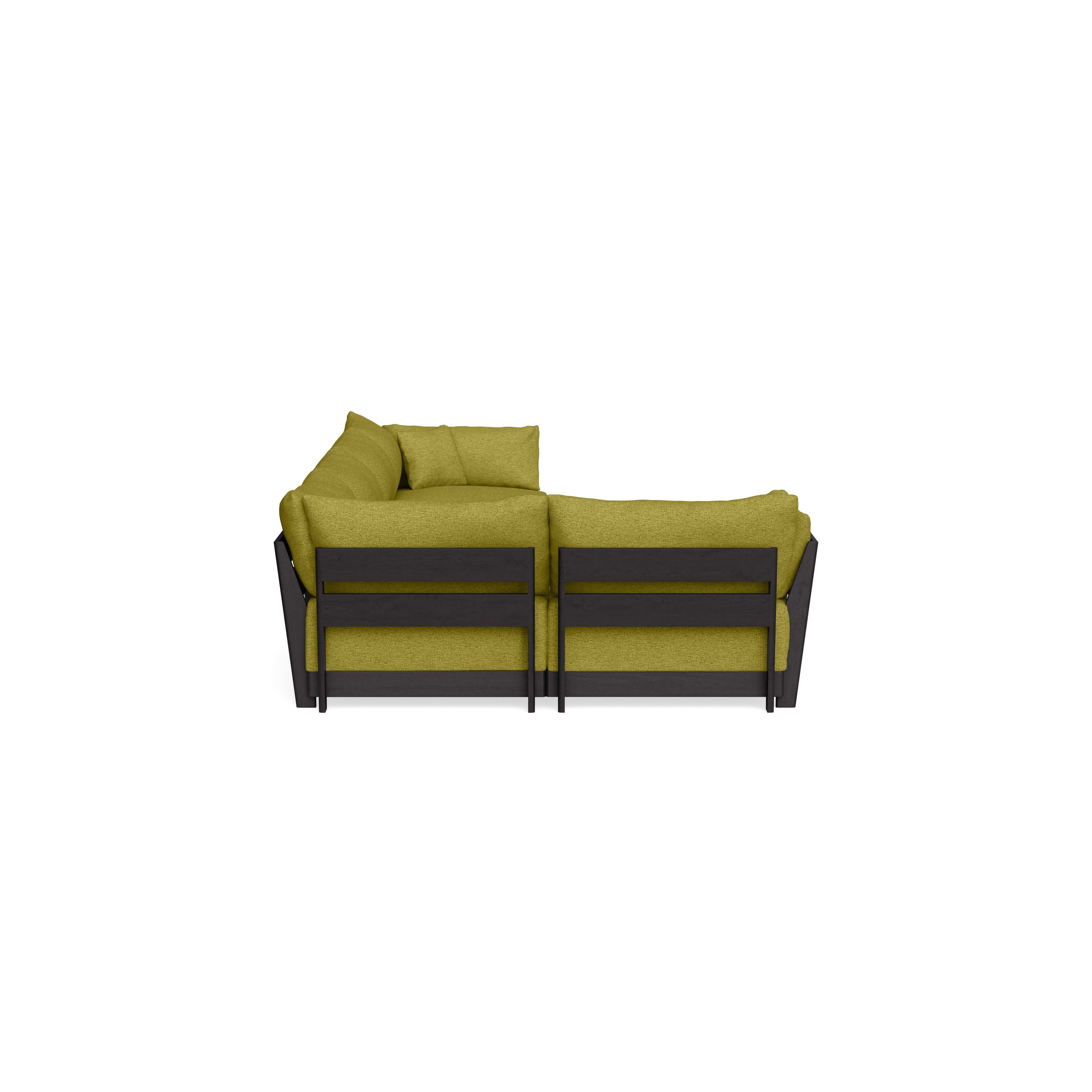 Modular Bondi Black 5-Seater L-Sectional in Avocado | Memory Foam Blend