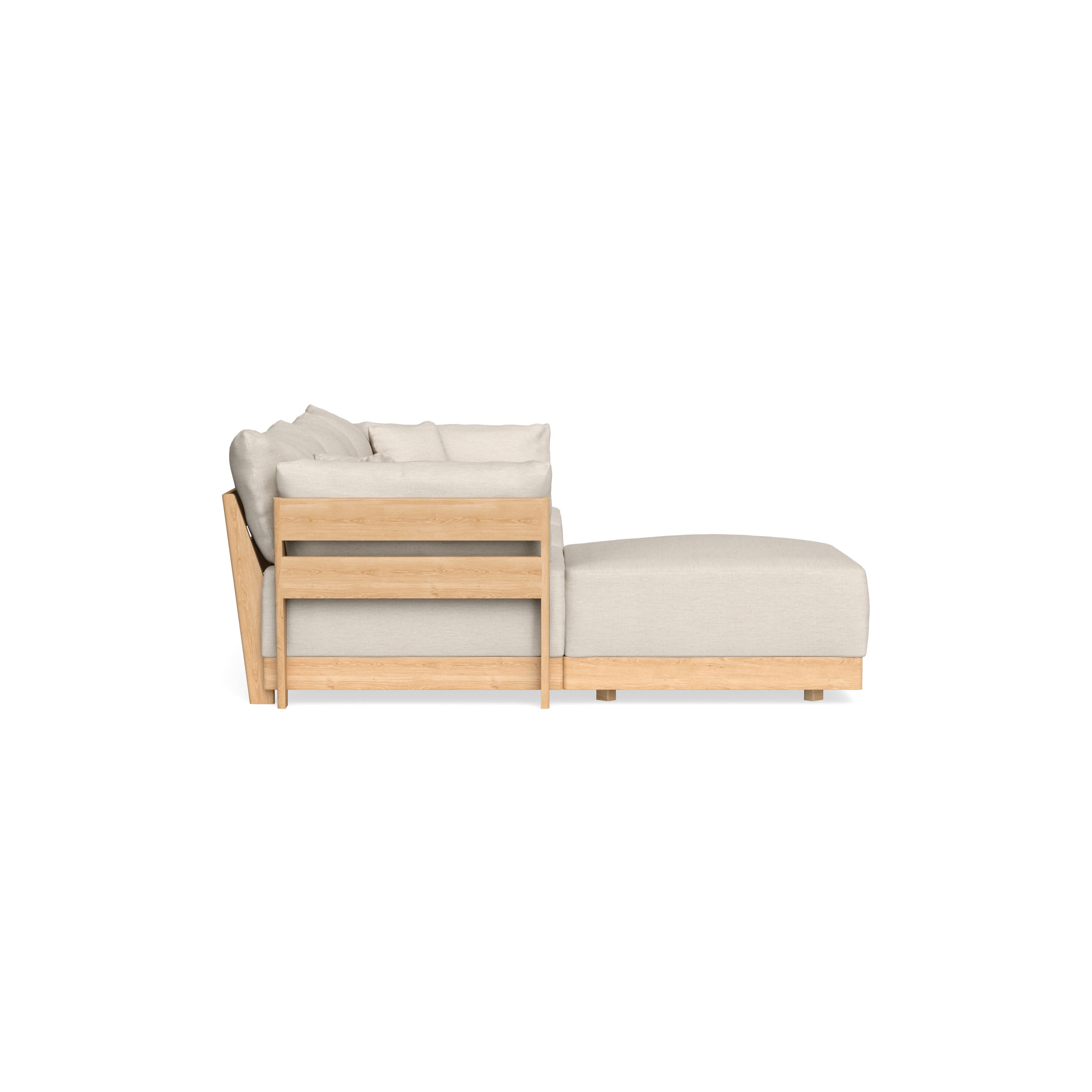Modular Bondi Latte 3-Seater Sectional in Seashell | Memory Foam Blend