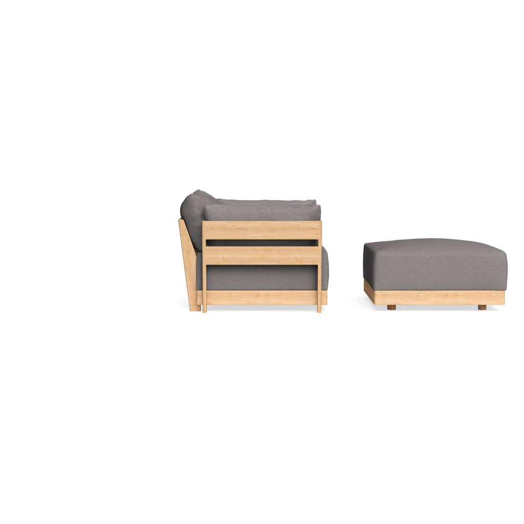 Modular Bondi Latte Armchair + Ottoman in Cement | Memory Foam Blend