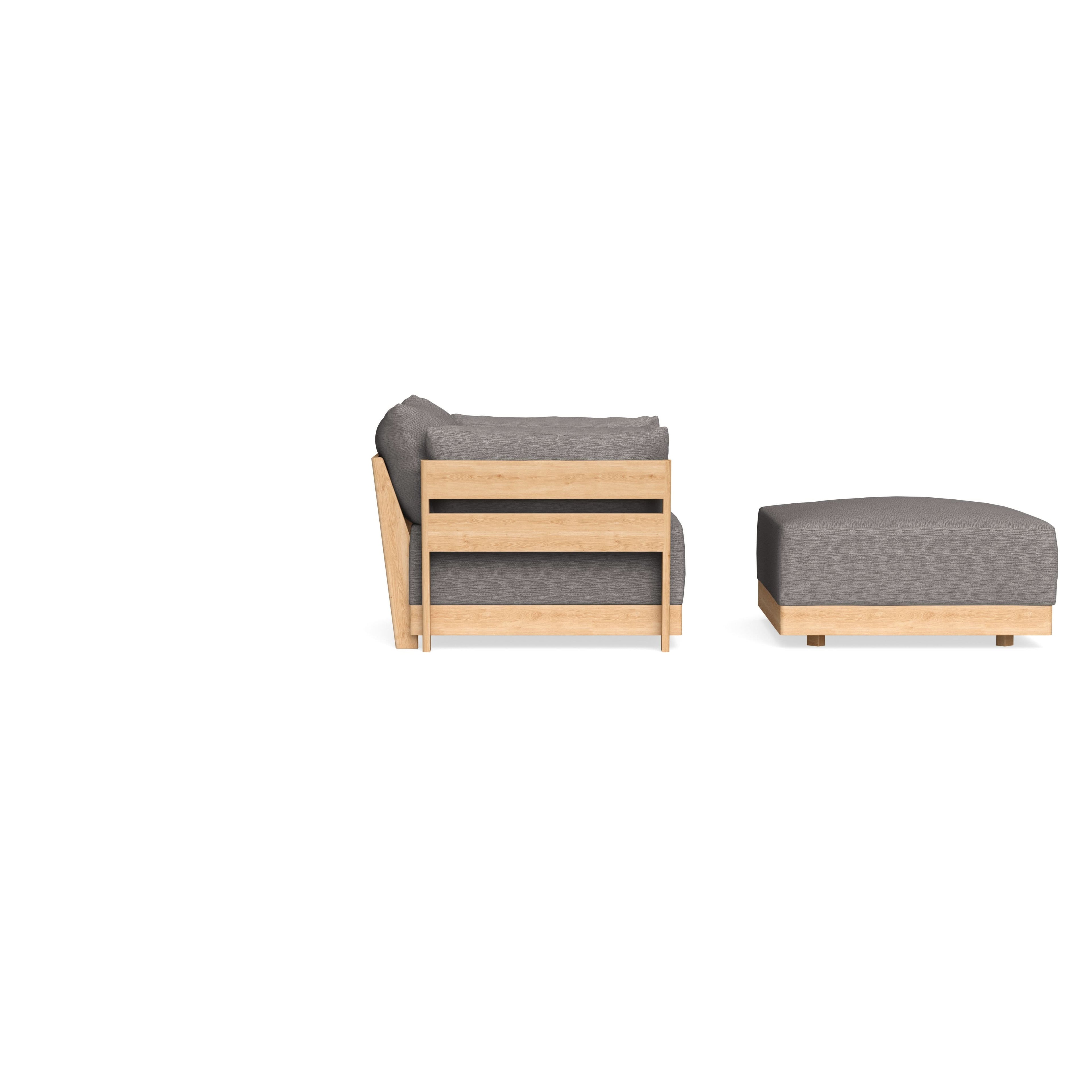 Modular Bondi Latte Armchair + Ottoman in Cement | Memory Foam Blend