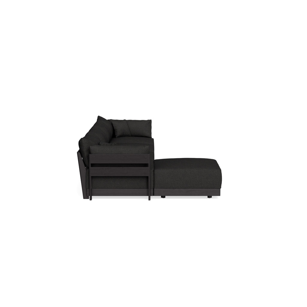 Modular Bondi Black 4-Seater Sectional in Peppercorn | Classic Blend
