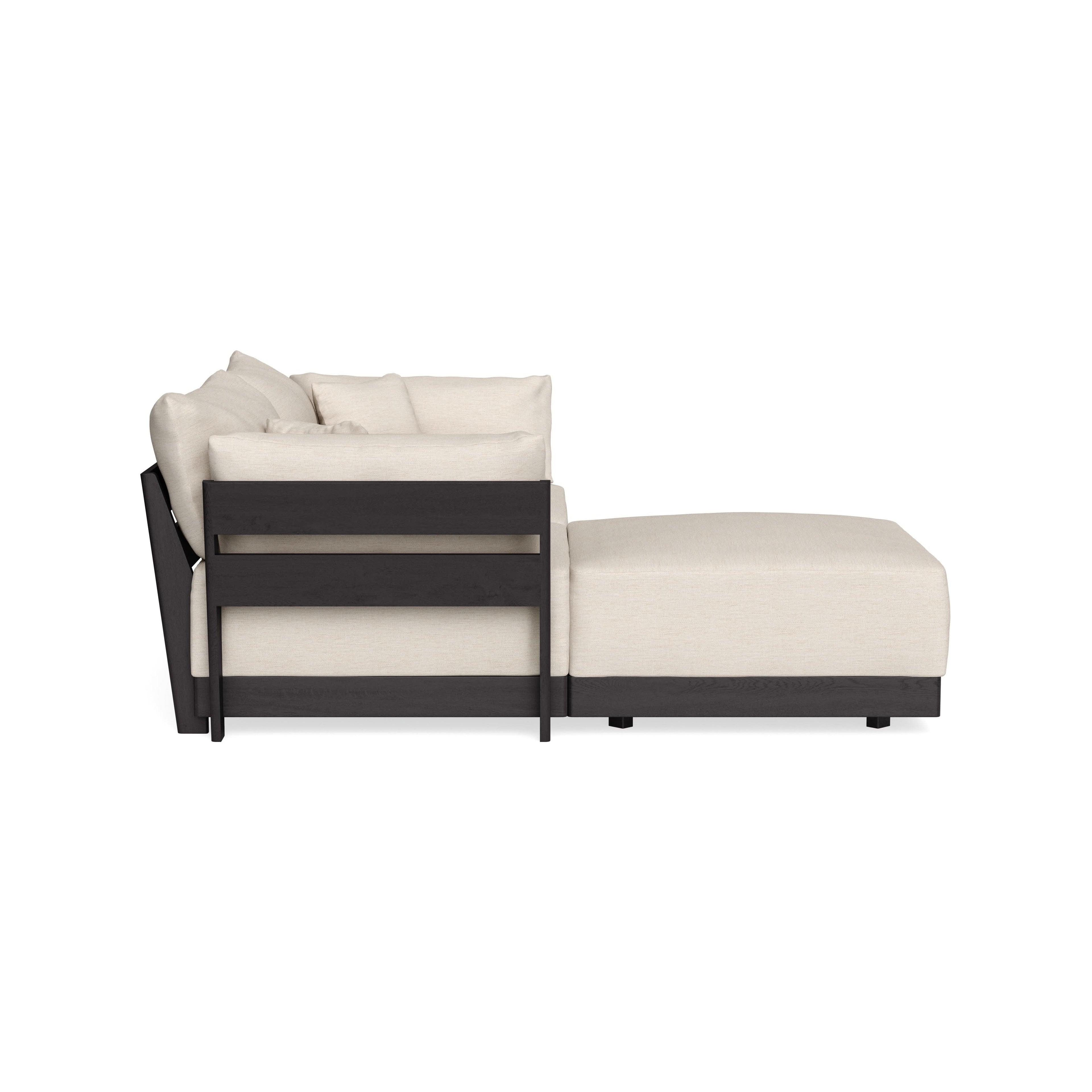Modular Bondi Black 2-Seater Sectional in Seashell | Classic Blend