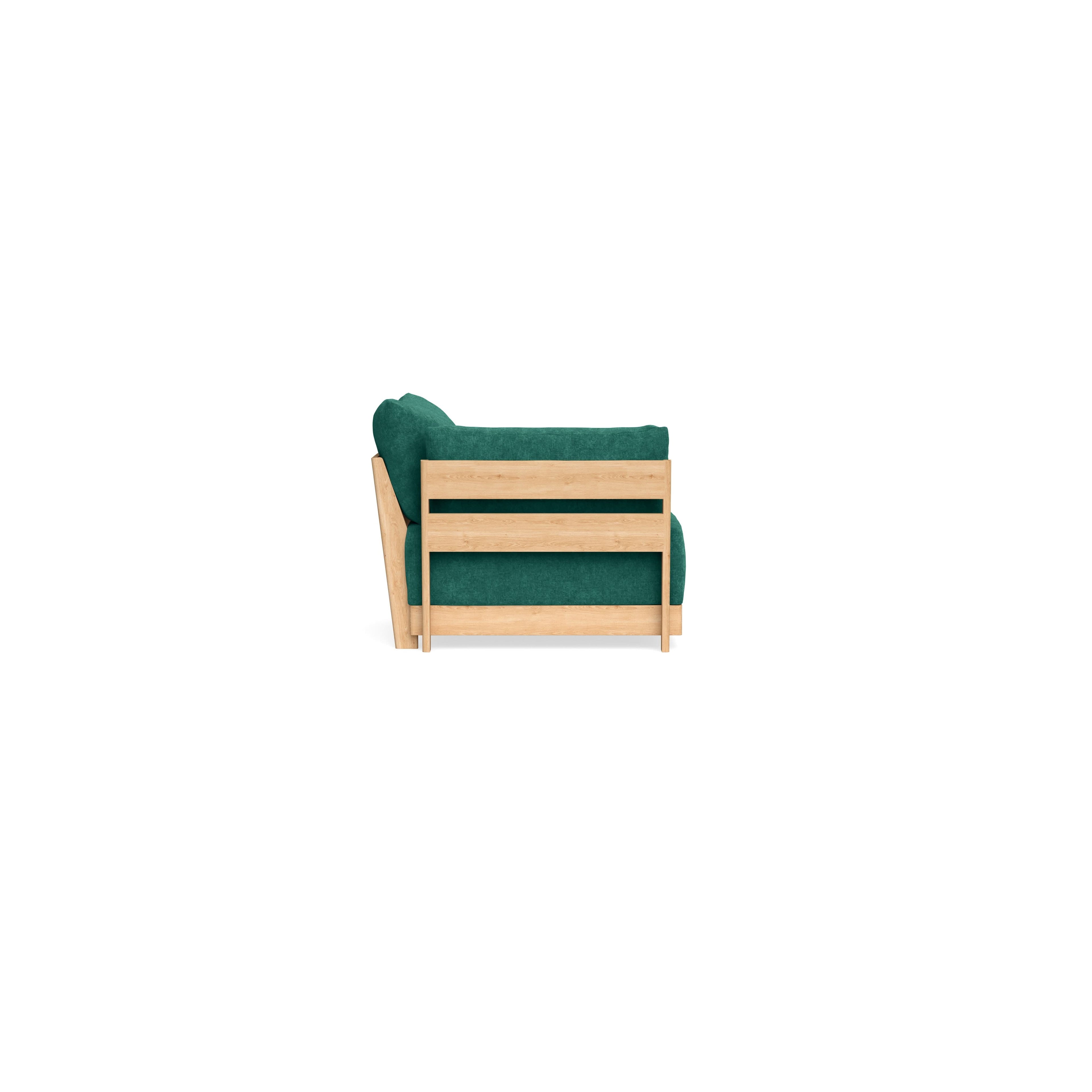 Modular Bondi Latte End Chair in Jade Green | Classic Blend