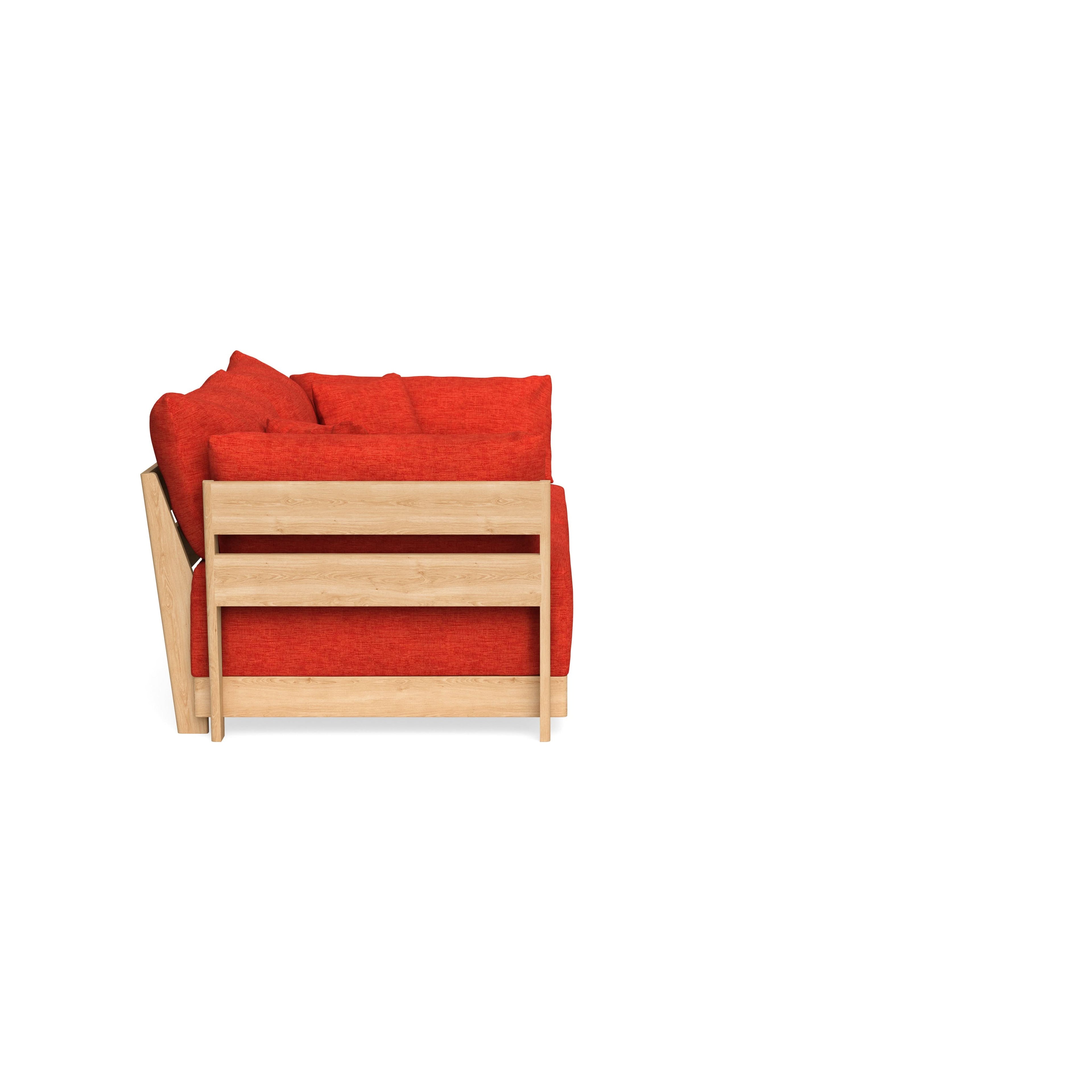 Modular Bondi Latte 2-Seater Sofa in Poppy Orange | Memory Foam Blend