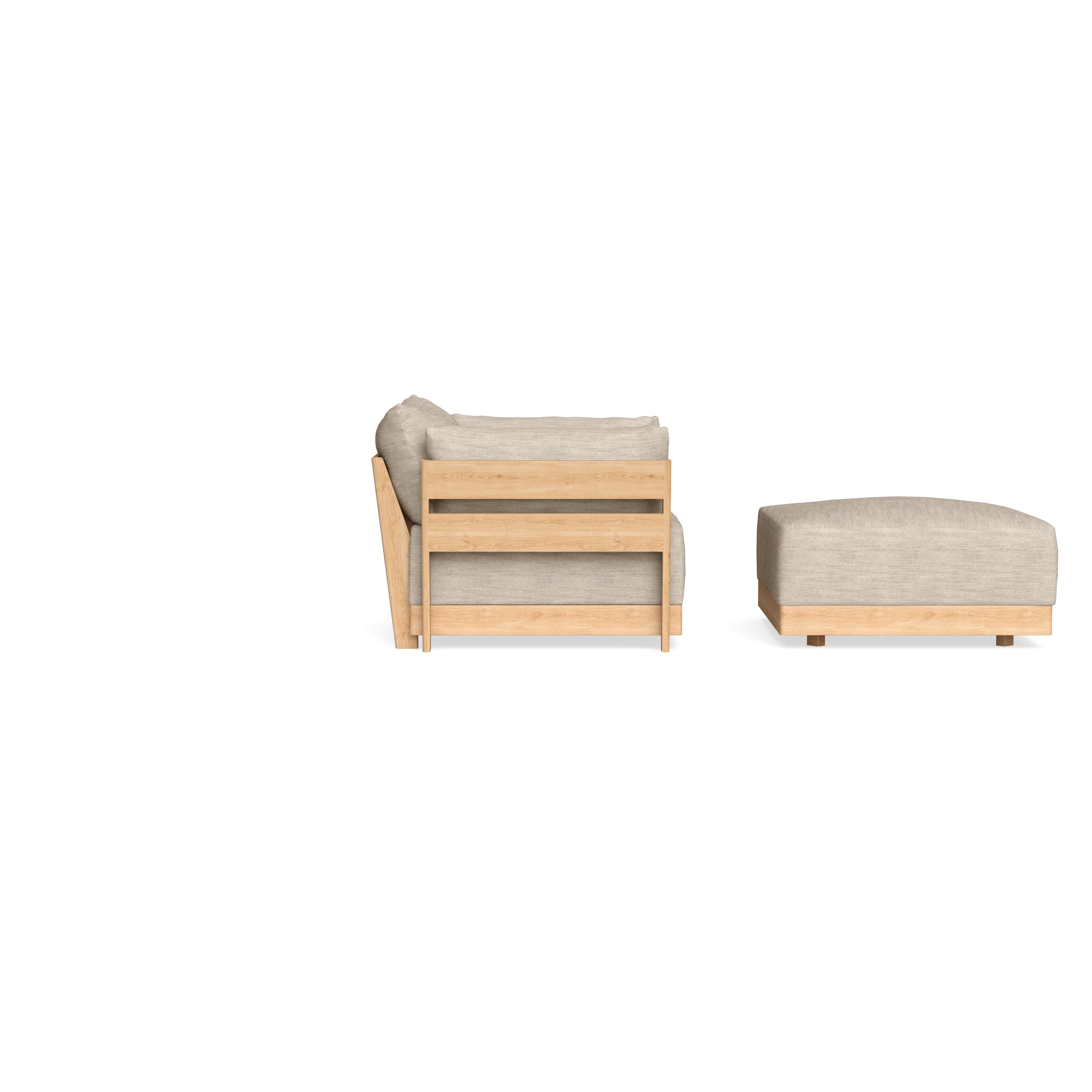 Modular Bondi Latte Armchair + Ottoman in Wheat | Memory Foam Blend