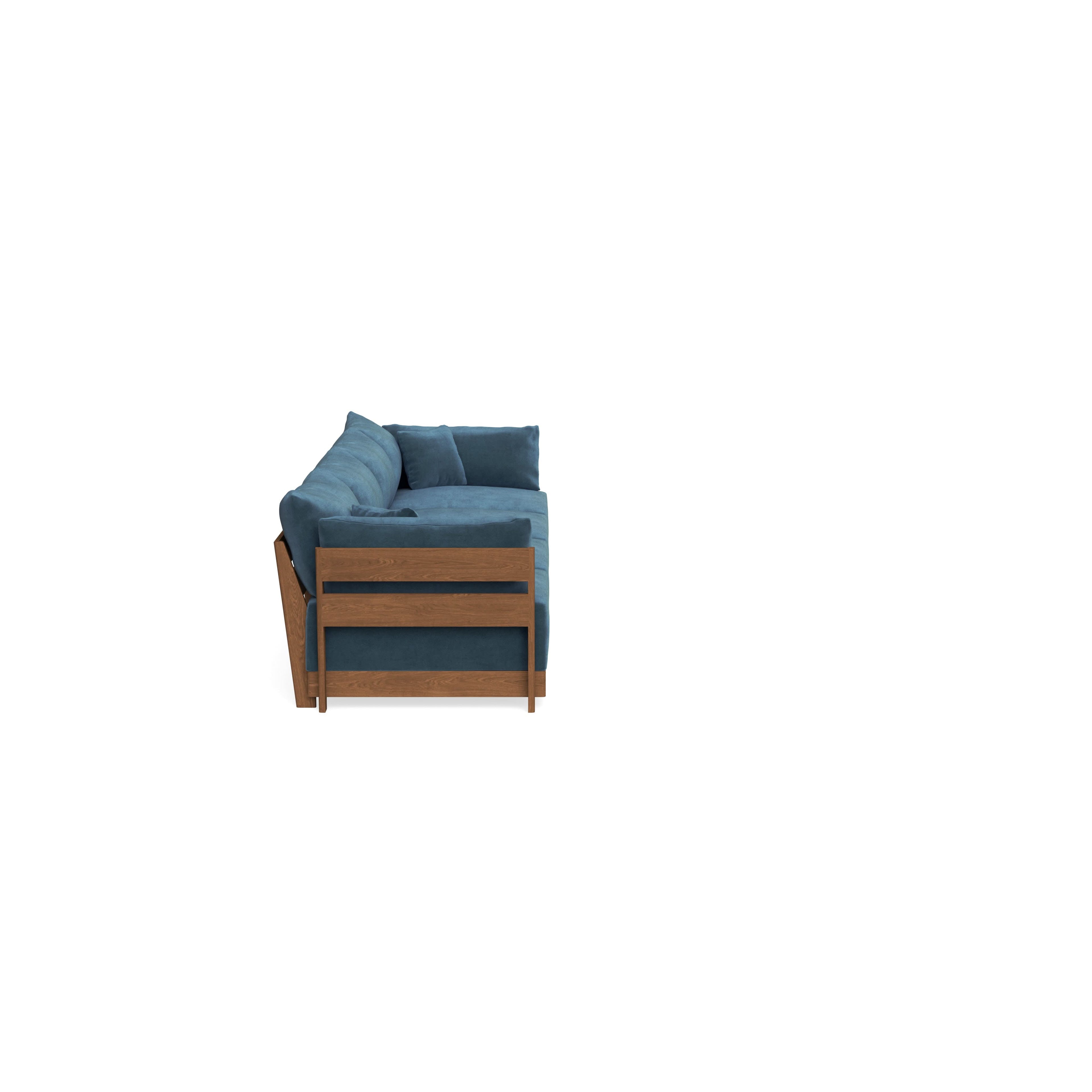 Modular Bondi Espresso 4-Seater Sofa in Oxford Blue | Memory Foam Blend