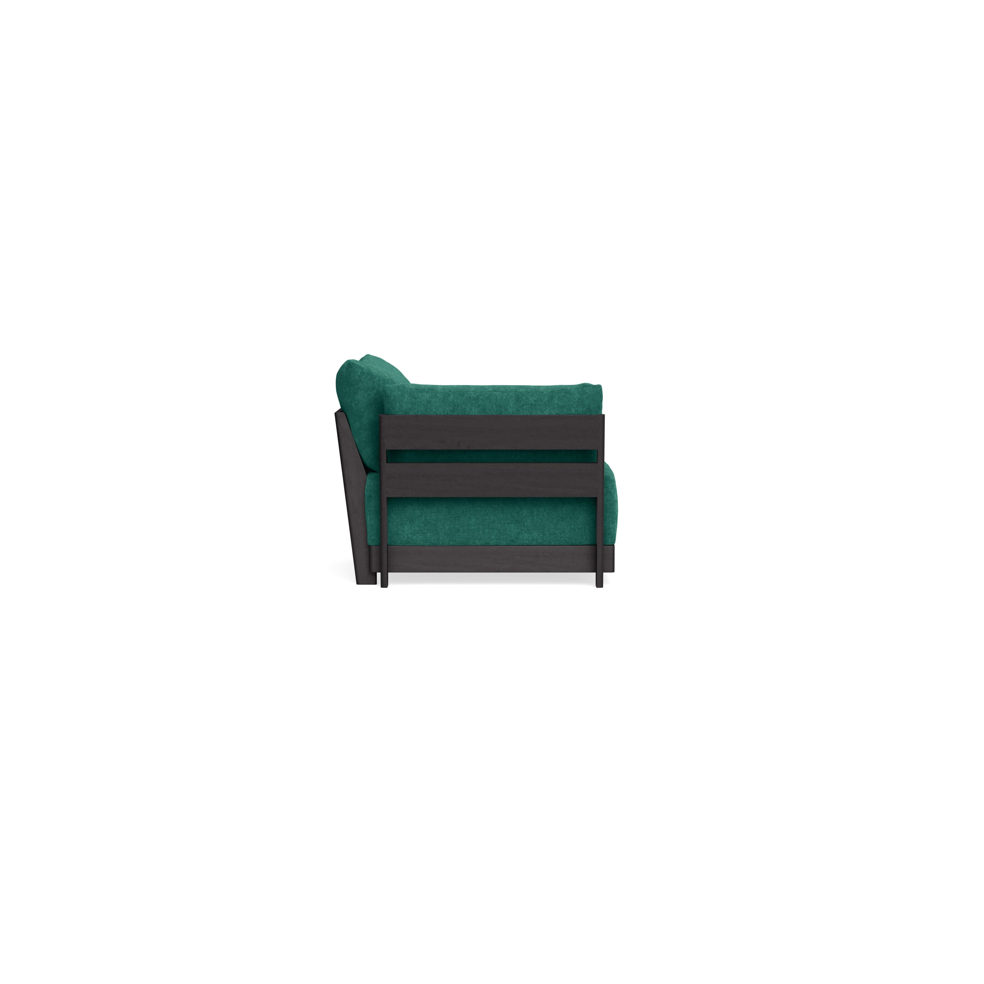 Modular Bondi Black End Chair in Jade Green | Classic Blend