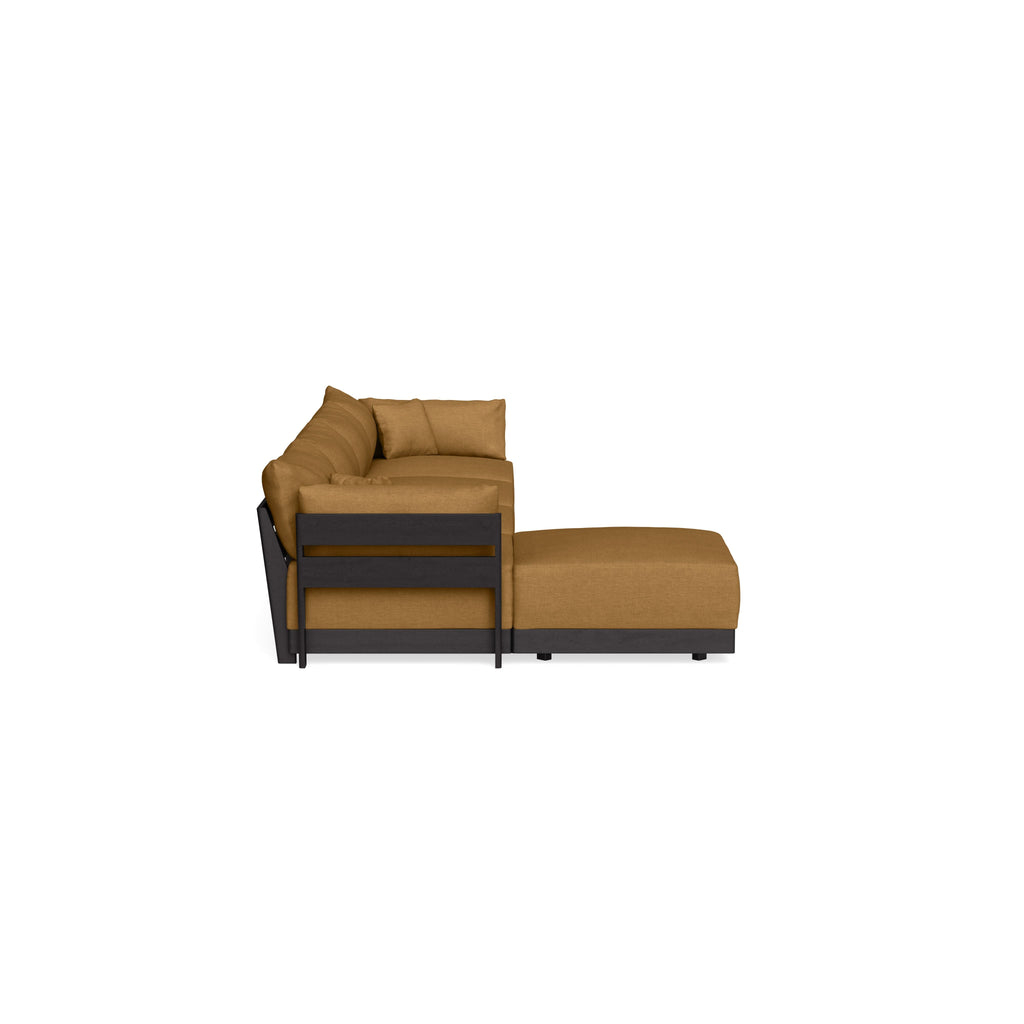 Modular Bondi Black 4-Seater Sectional in Dijon | Classic Blend