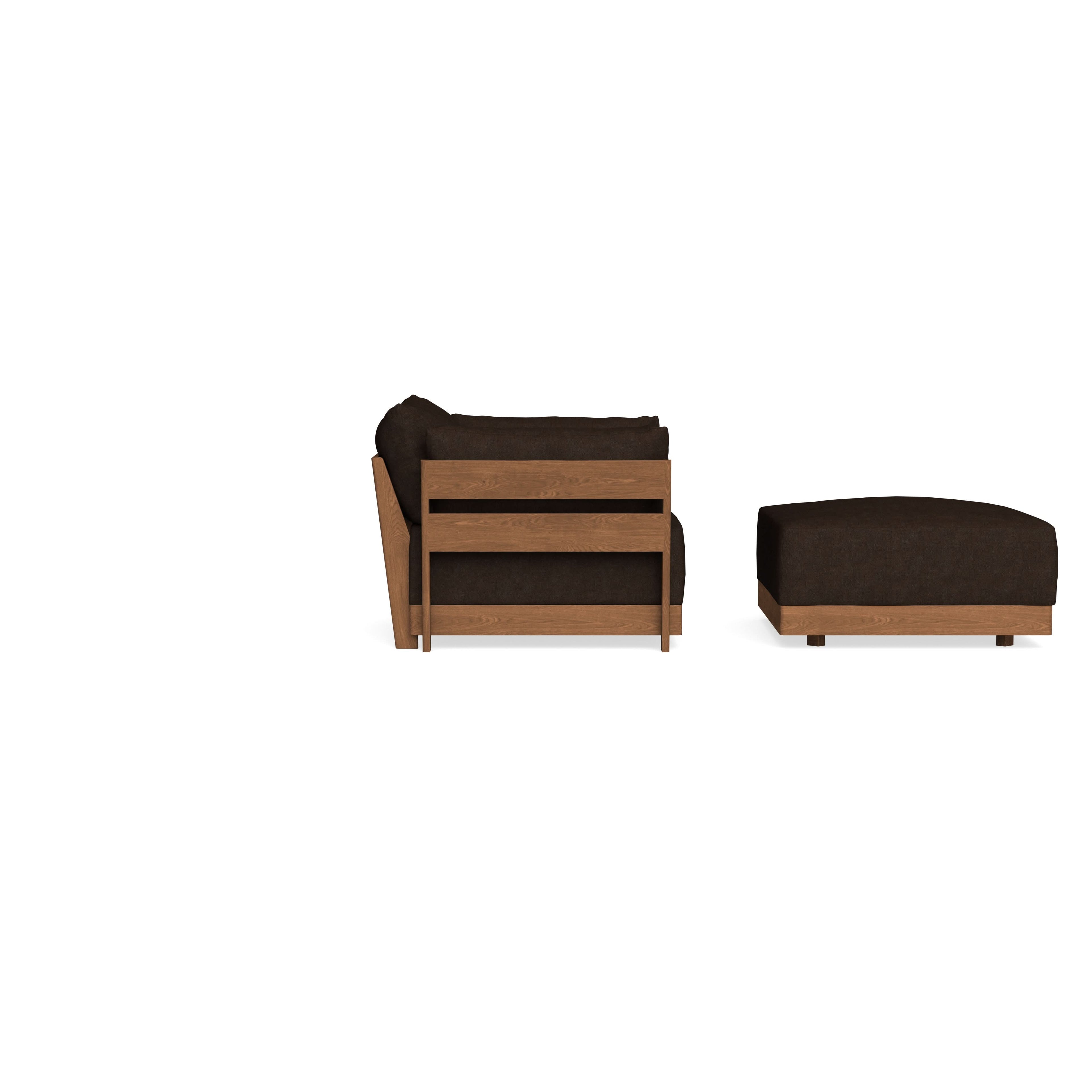 Modular Bondi Espresso Armchair + Ottoman in Espresso | Classic Blend