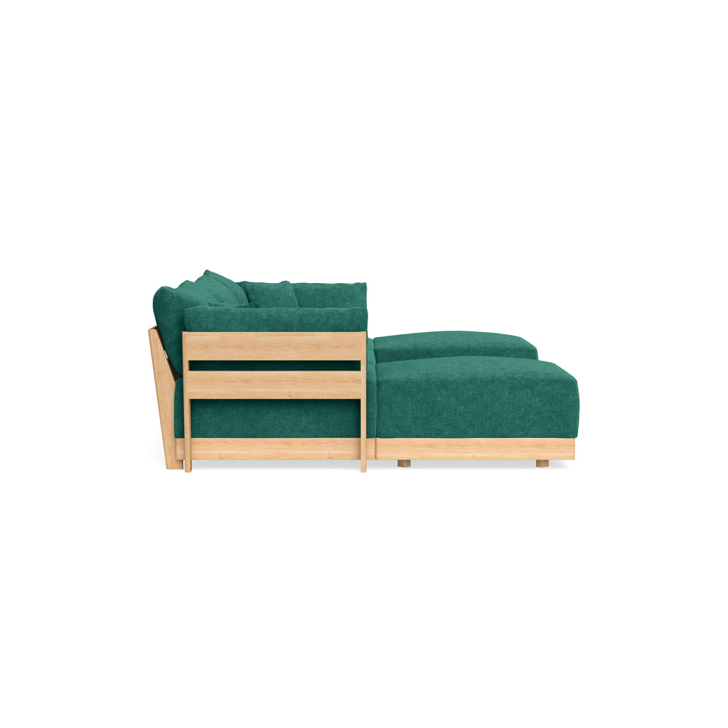 Slipcover Only - Modular Bondi 3-Seater U-Sectional in Jade Green