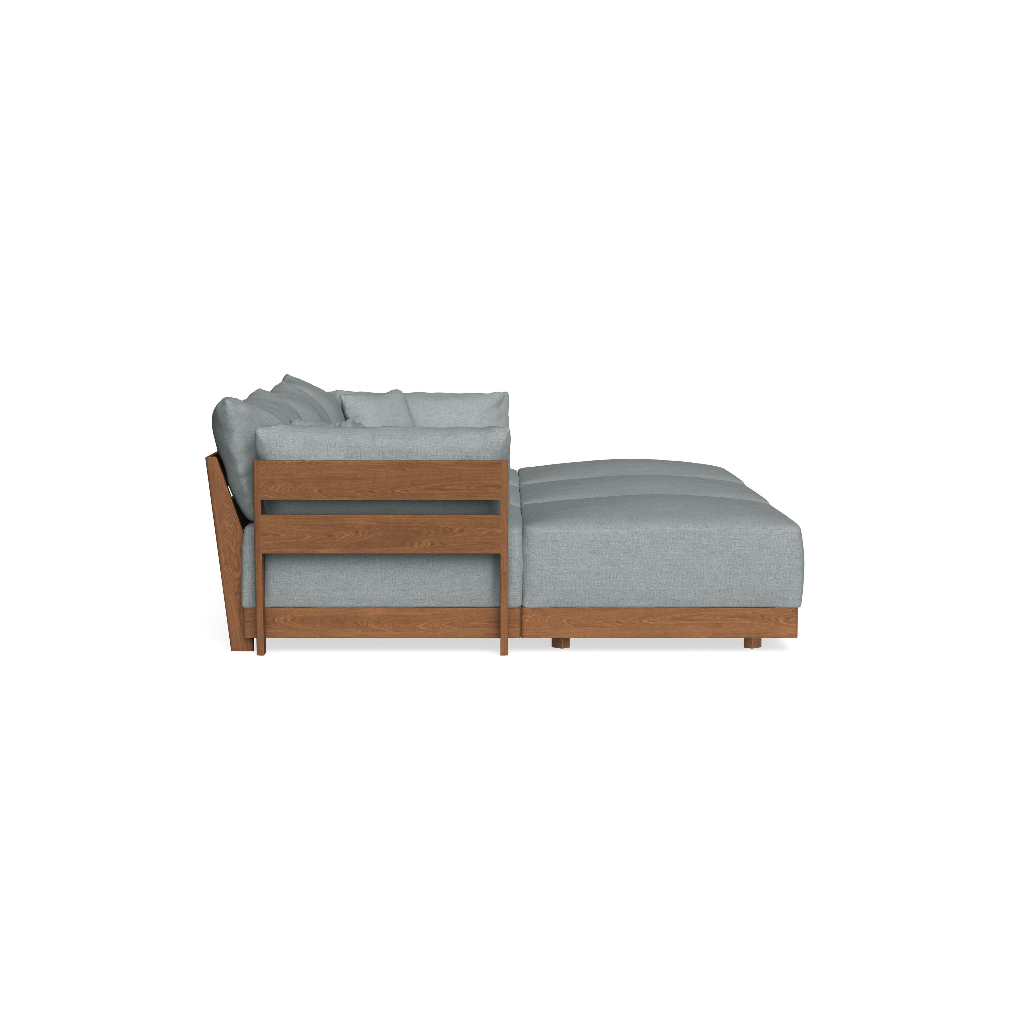 Modular Bondi Espresso 3-Seater Daybed Sofa Sectional in Light Steel | Memory Foam Blend