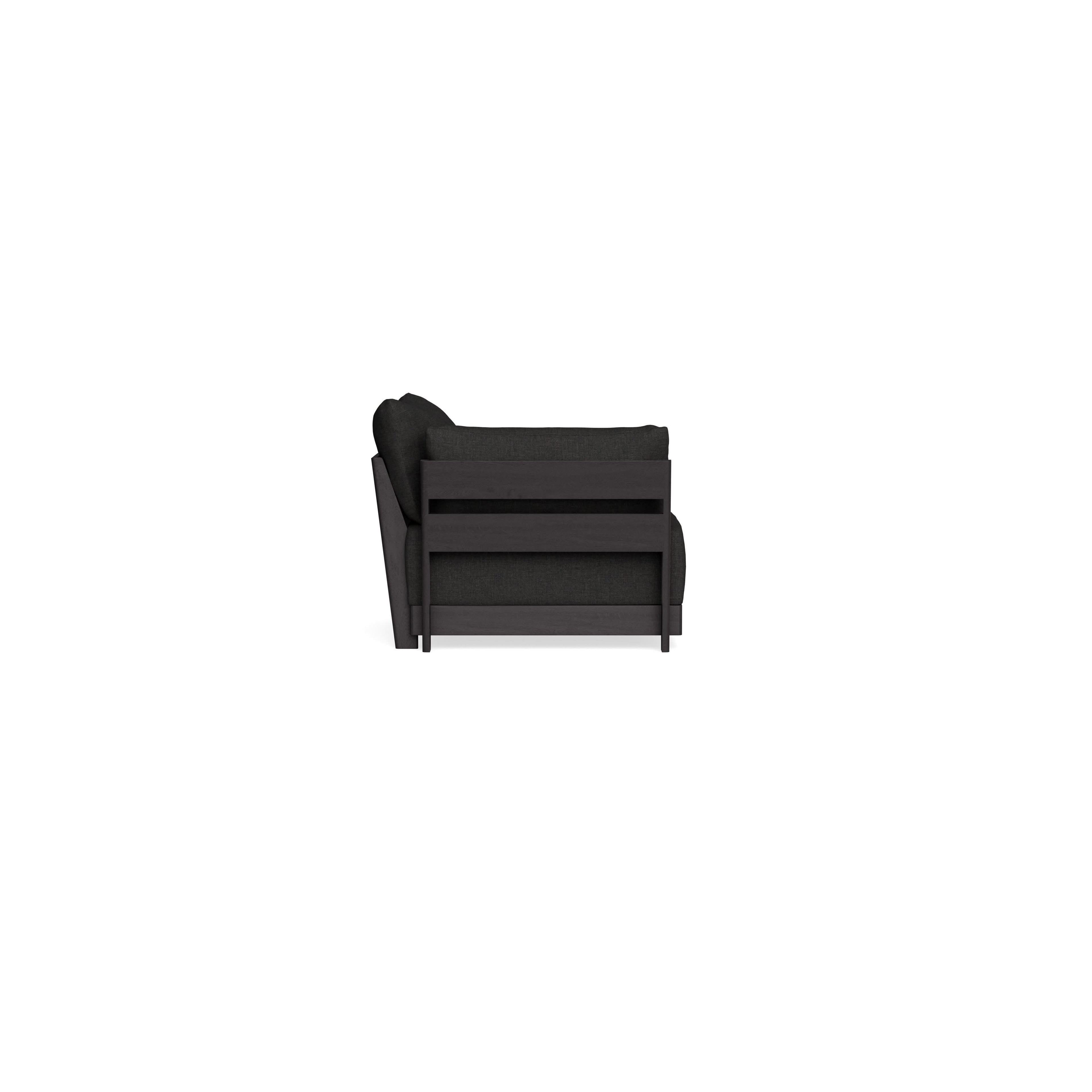 Modular Bondi Black End Chair in Peppercorn | Memory Foam Blend