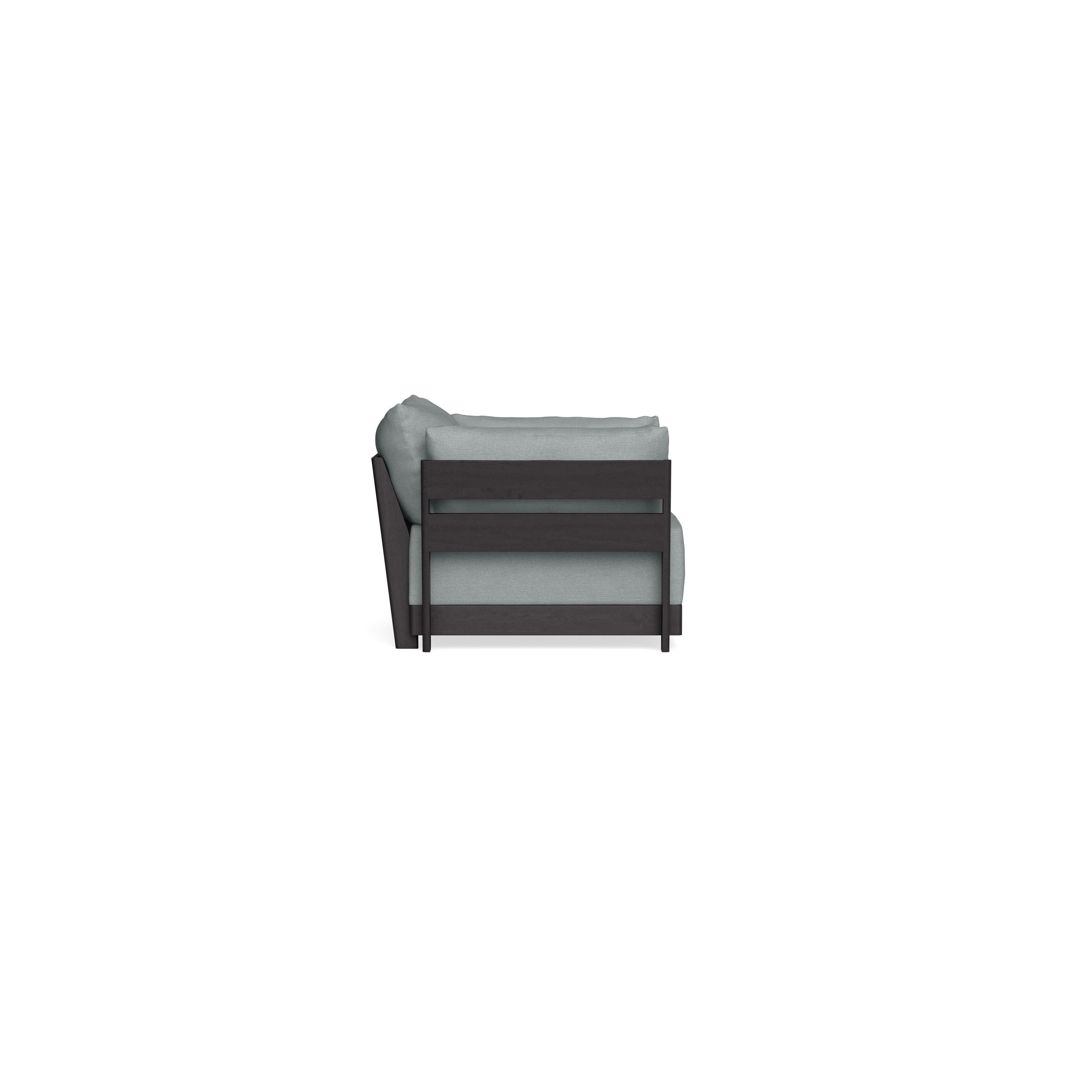 Modular Bondi Black Armchair in Light Steel | Memory Foam Blend