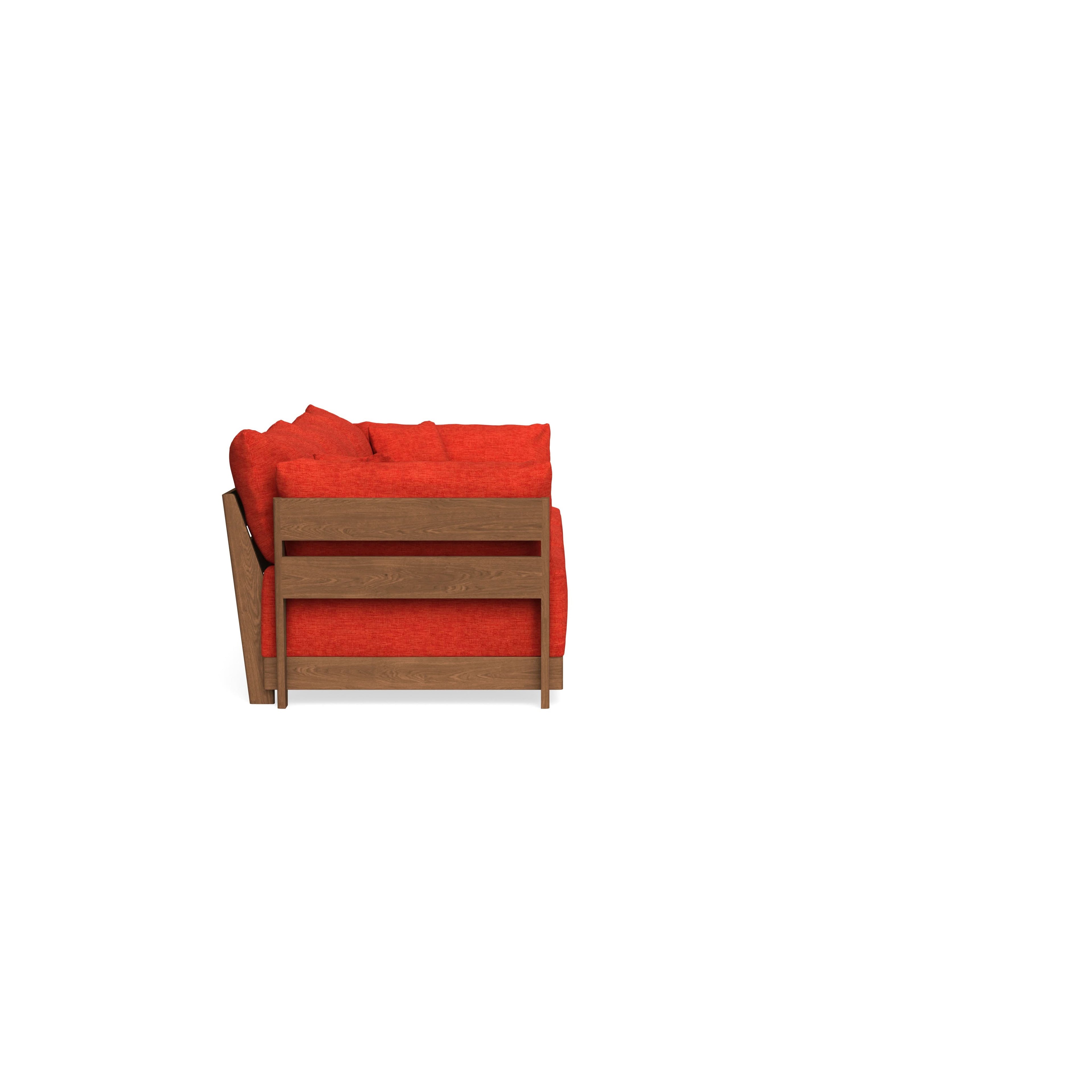 Modular Bondi Espresso 3-Seater Sofa in Poppy Orange | Memory Foam Blend