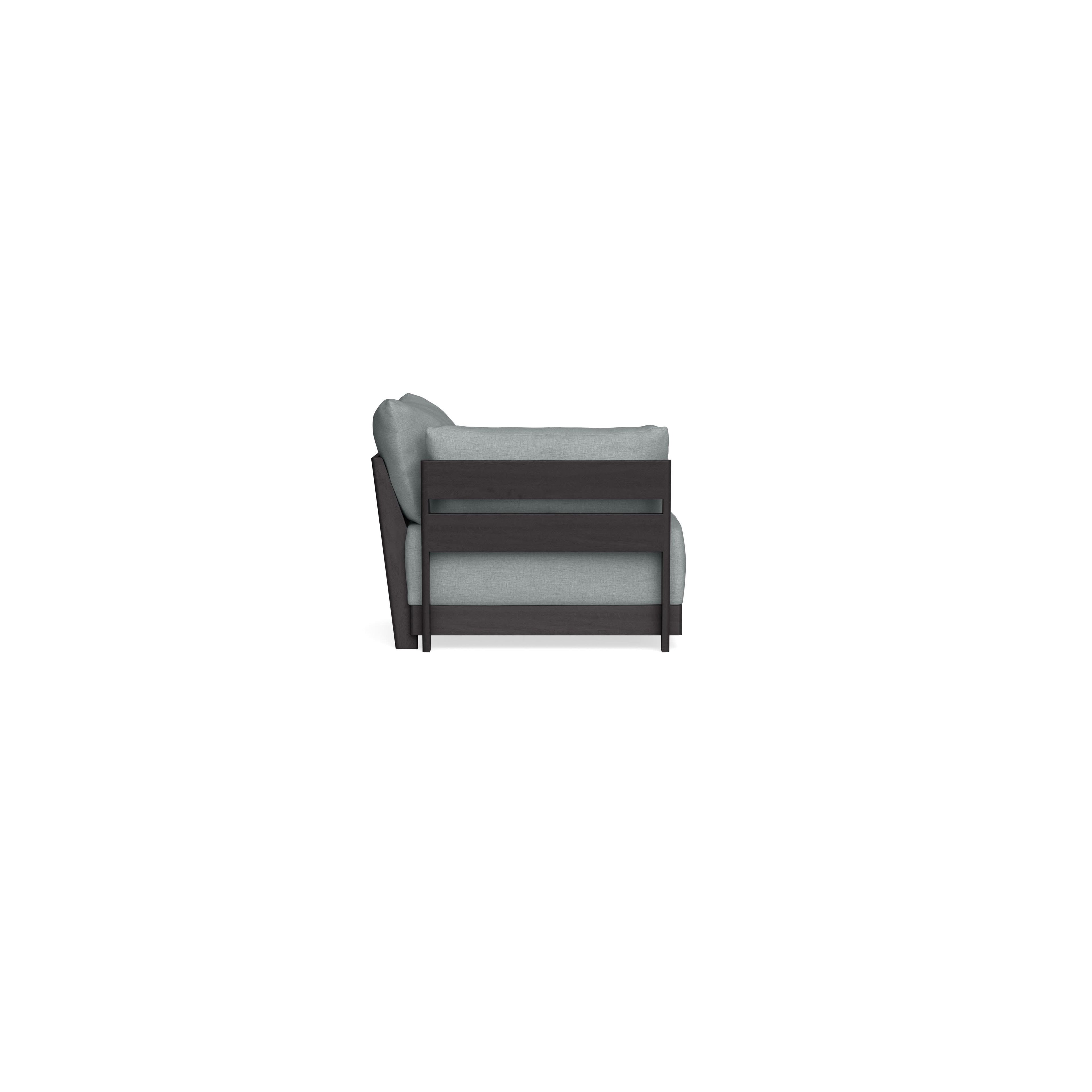 Modular Bondi Black End Chair in Light Steel | Memory Foam Blend