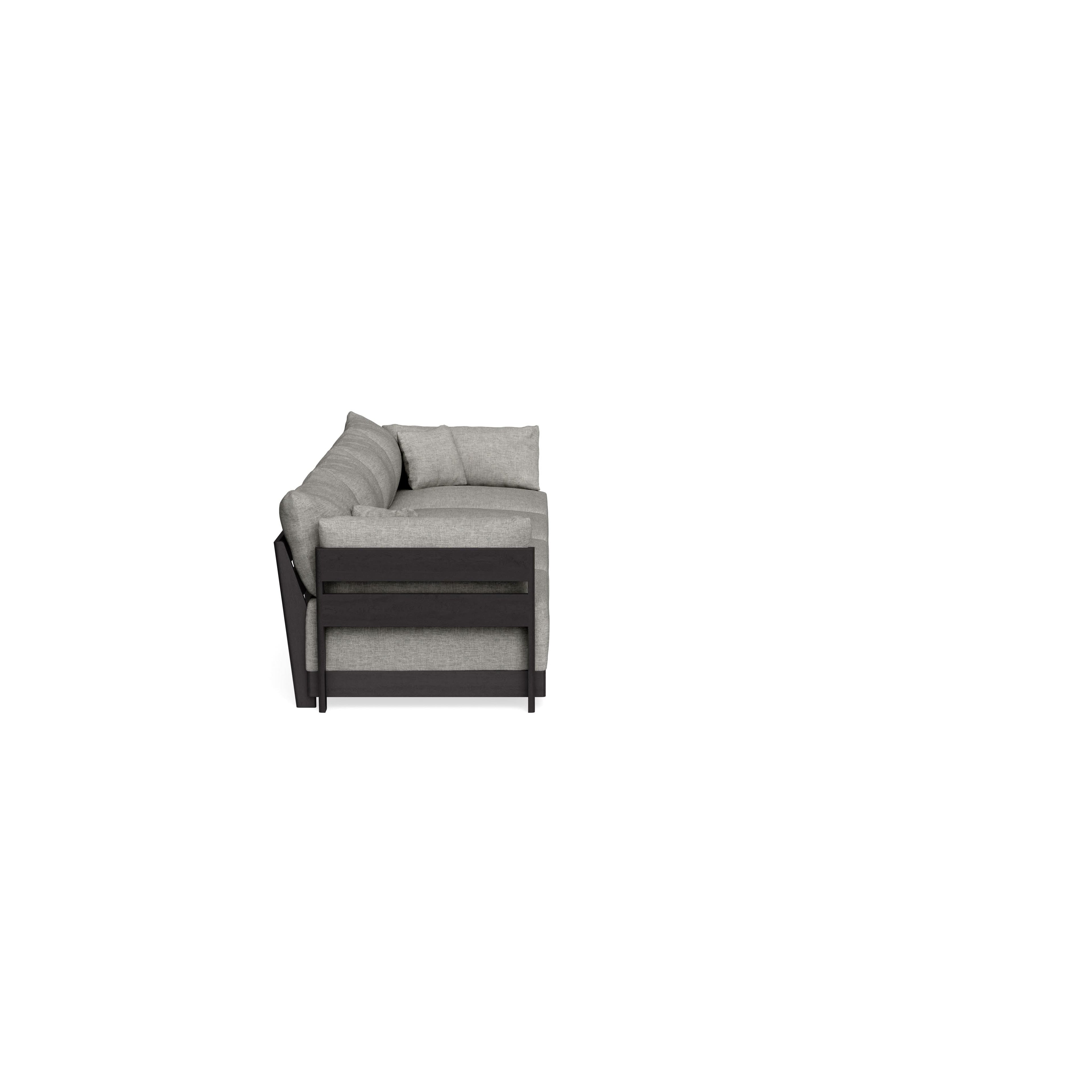 Modular Bondi Black 4-Seater Sofa in Fog | Classic Blend