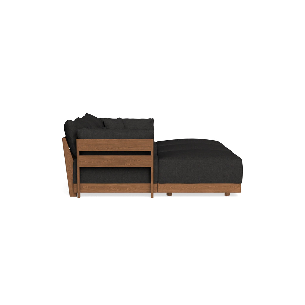 Modular Bondi Espresso 3-Seater Daybed Sofa Sectional in Peppercorn | Memory Foam Blend