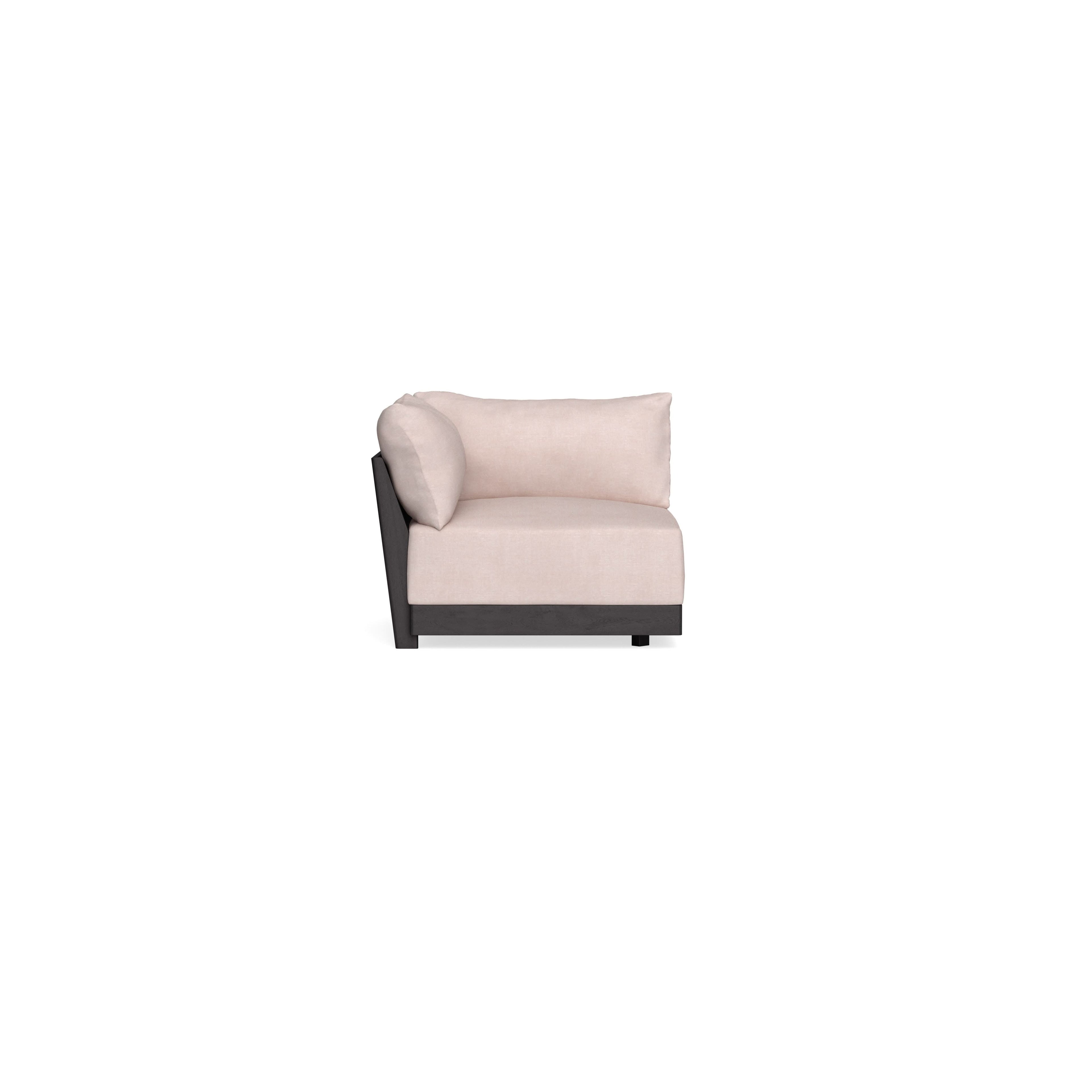 Modular Bondi Black Corner Chair in Blush | Memory Foam Blend