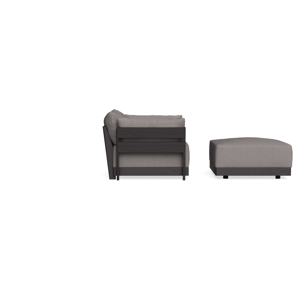 Modular Bondi Black Armchair + Ottoman in Cement | Classic Blend