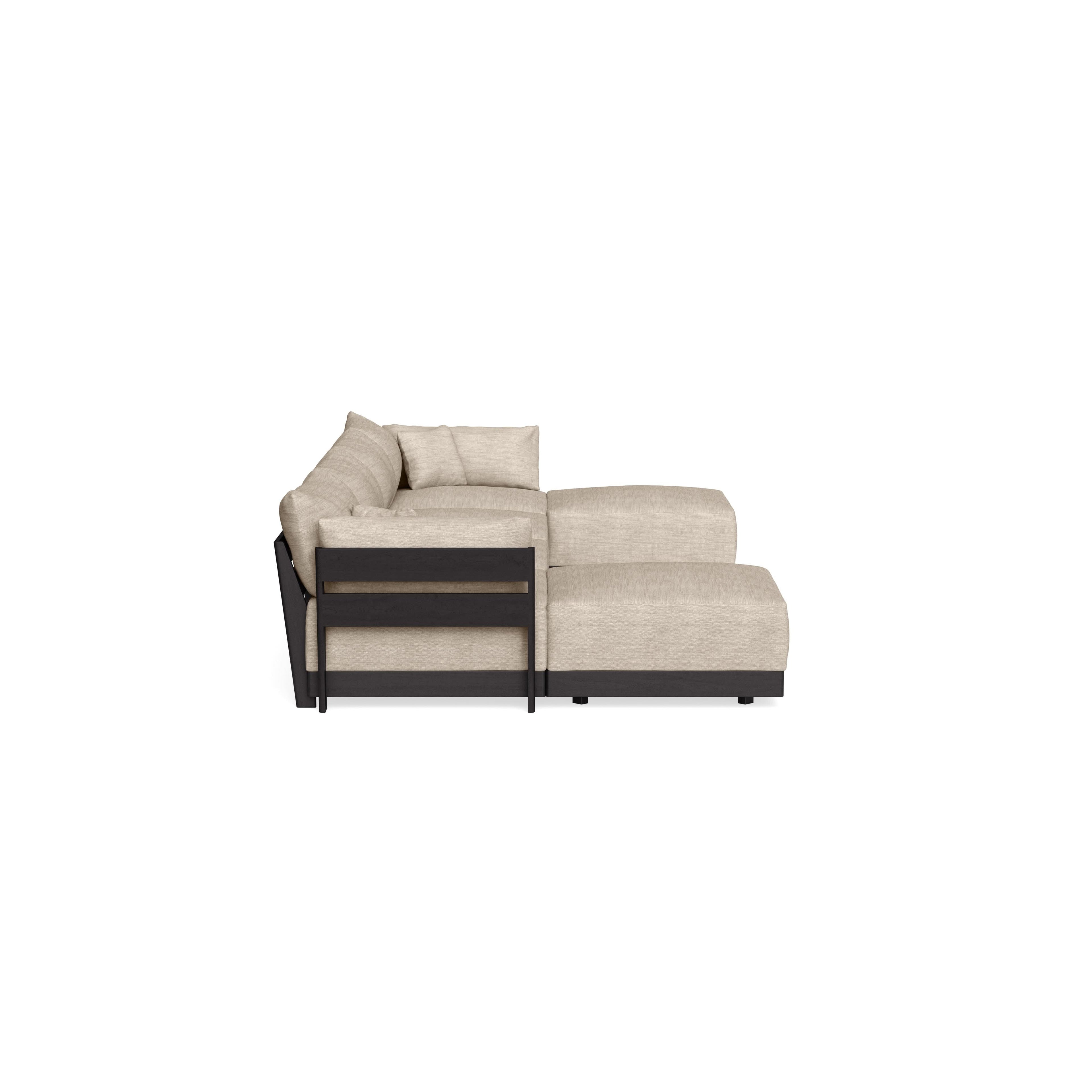 Modular Bondi Black 4-Seater U-Sectional in Wheat | Memory Foam Blend