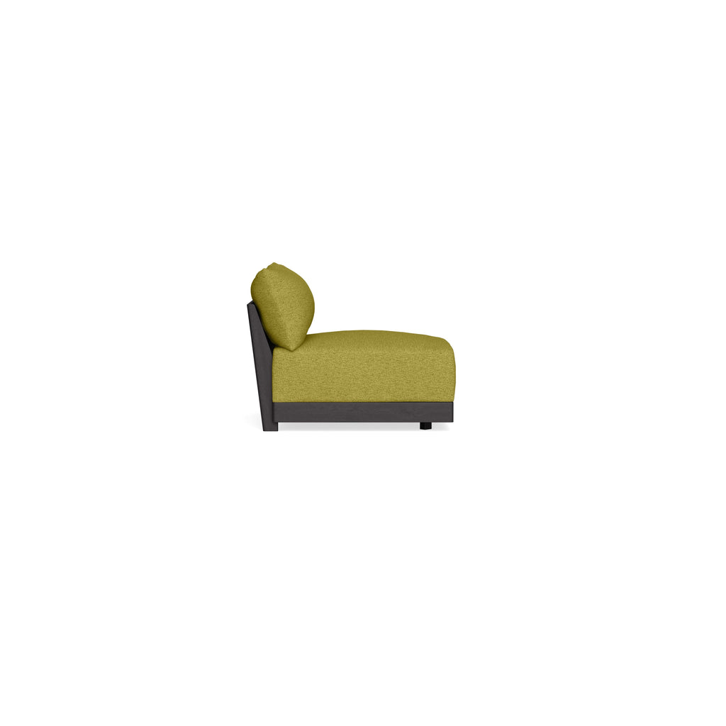 Modular Bondi Black Armless Chair in Avocado | Classic Blend