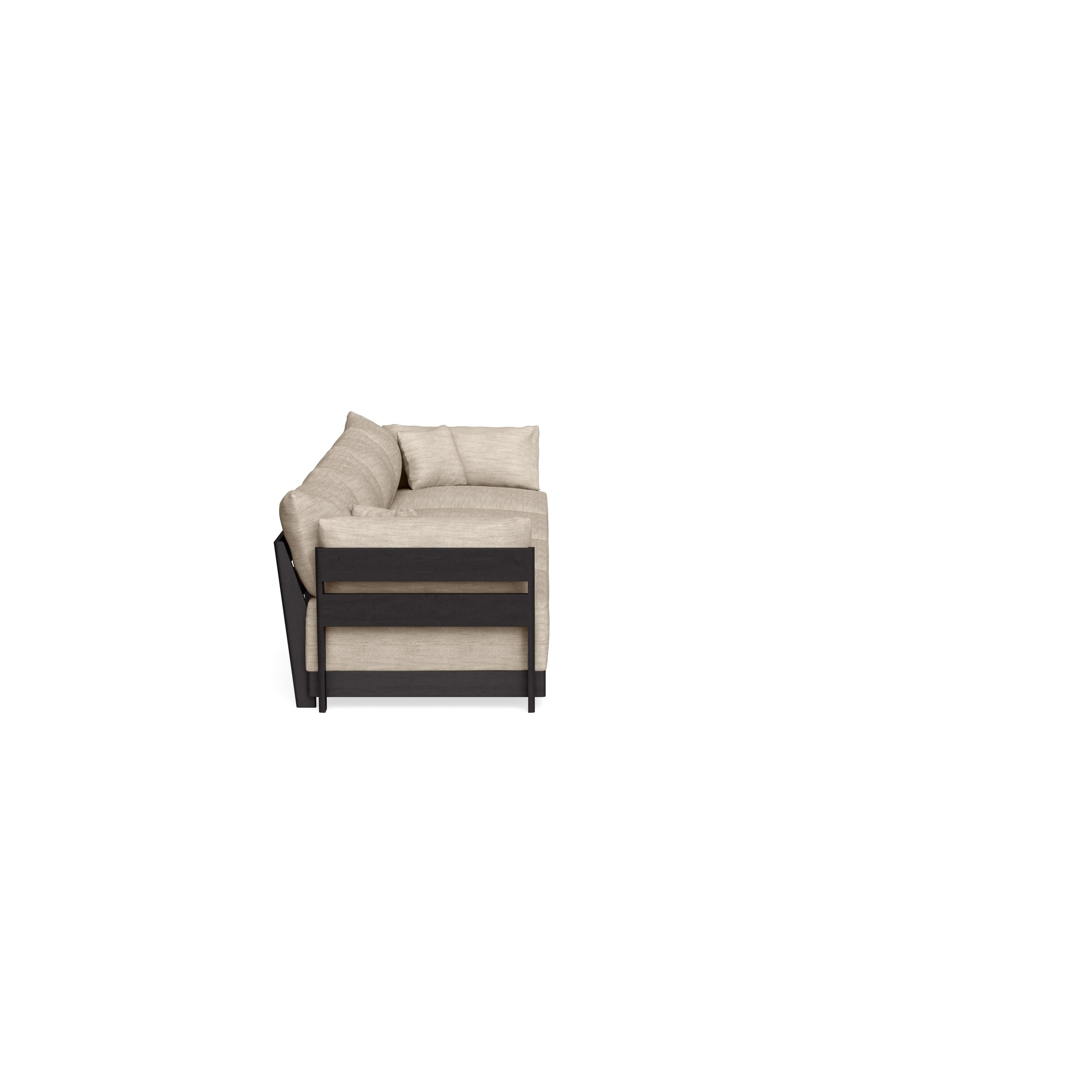 Modular Bondi Black 4-Seater Sofa in Wheat | Classic Blend