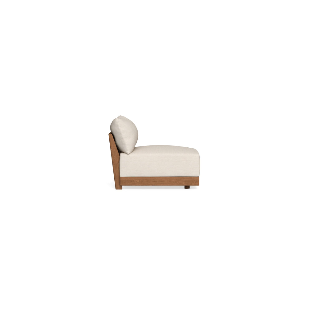Modular Bondi Espresso Armless Chair in Seashell | Memory Foam Blend