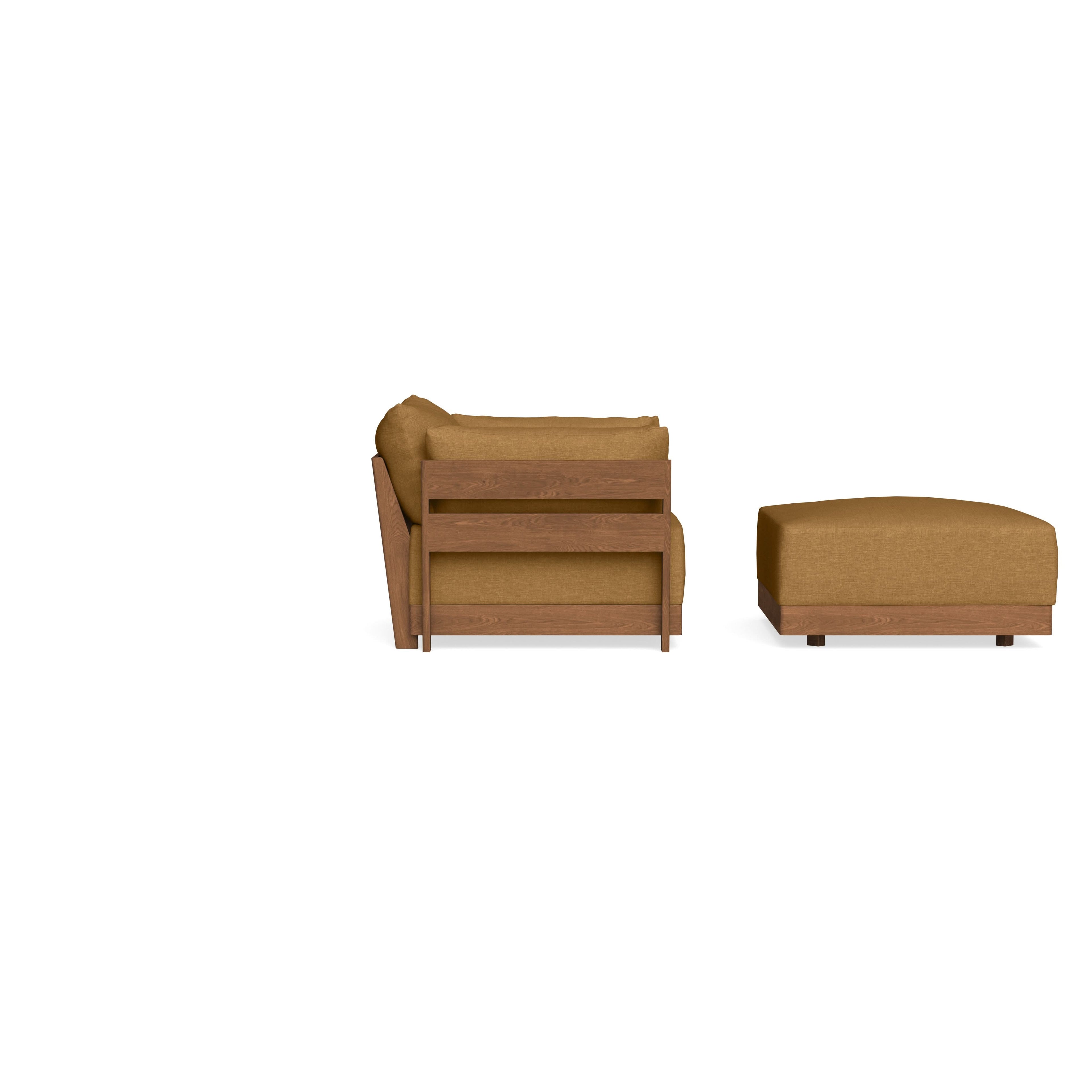 Modular Bondi Espresso Armchair + Ottoman in Dijon | Memory Foam Blend