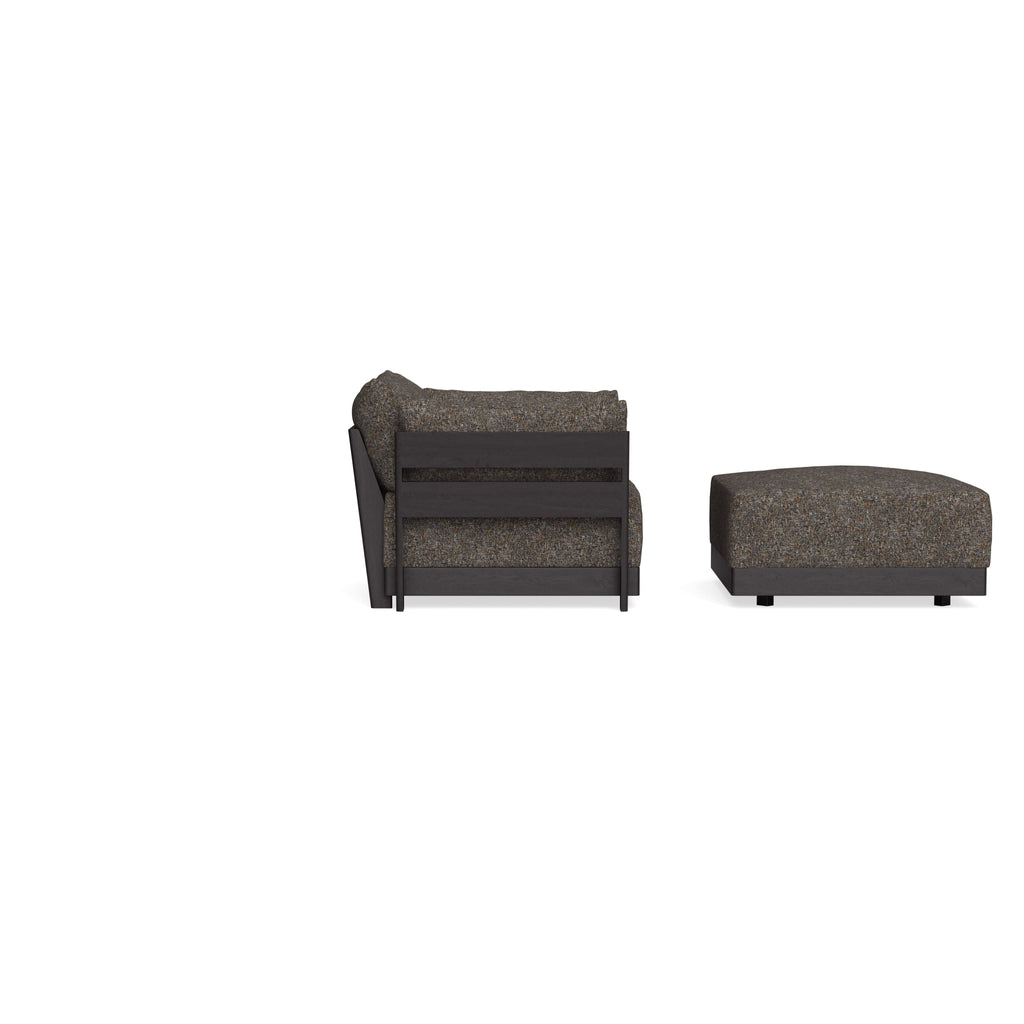 Modular Bondi Black Armchair + Ottoman in Eclipse | Memory Foam Blend