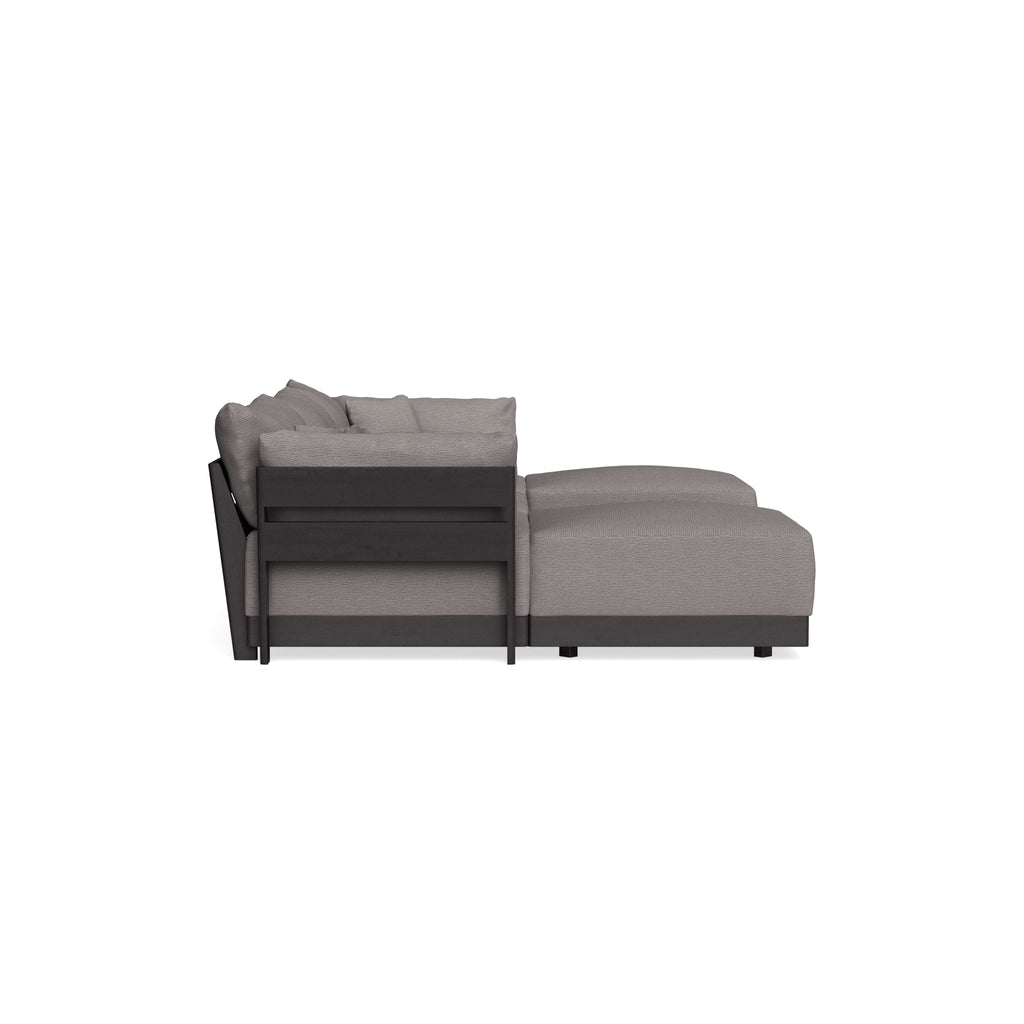 Modular Bondi Black 3-Seater U-Sectional in Cement | Memory Foam Blend