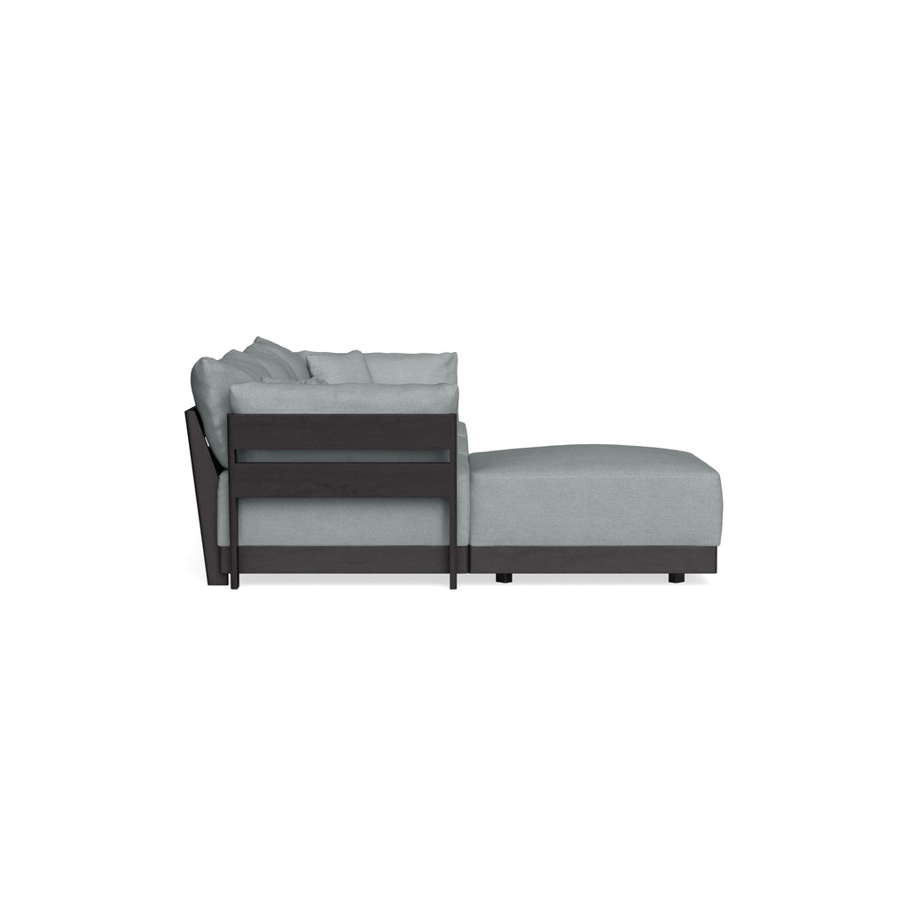 Modular Bondi Black 3-Seater Sectional in Light Steel | Classic Blend
