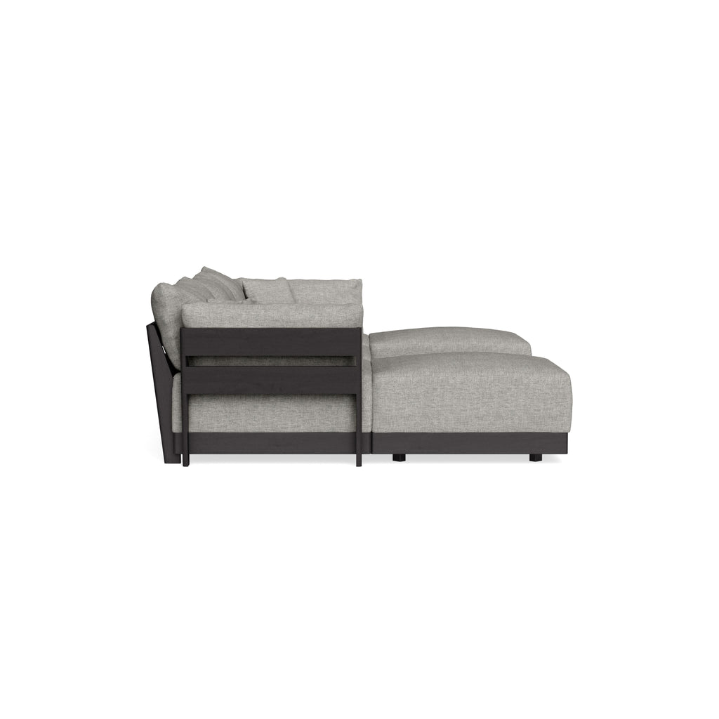 Modular Bondi Black 3-Seater U-Sectional in Fog | Classic Blend