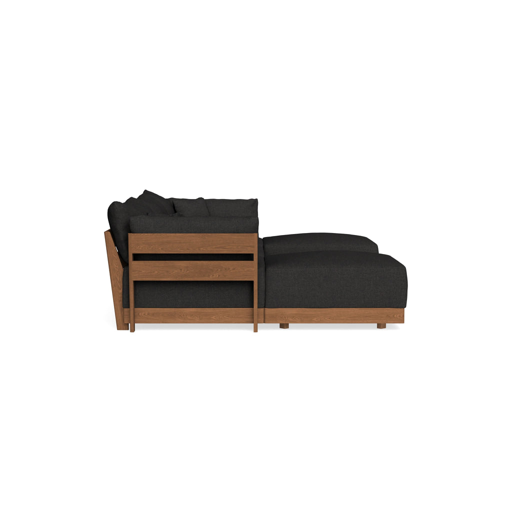 Modular Bondi Espresso 3-Seater U-Sectional in Peppercorn | Memory Foam Blend