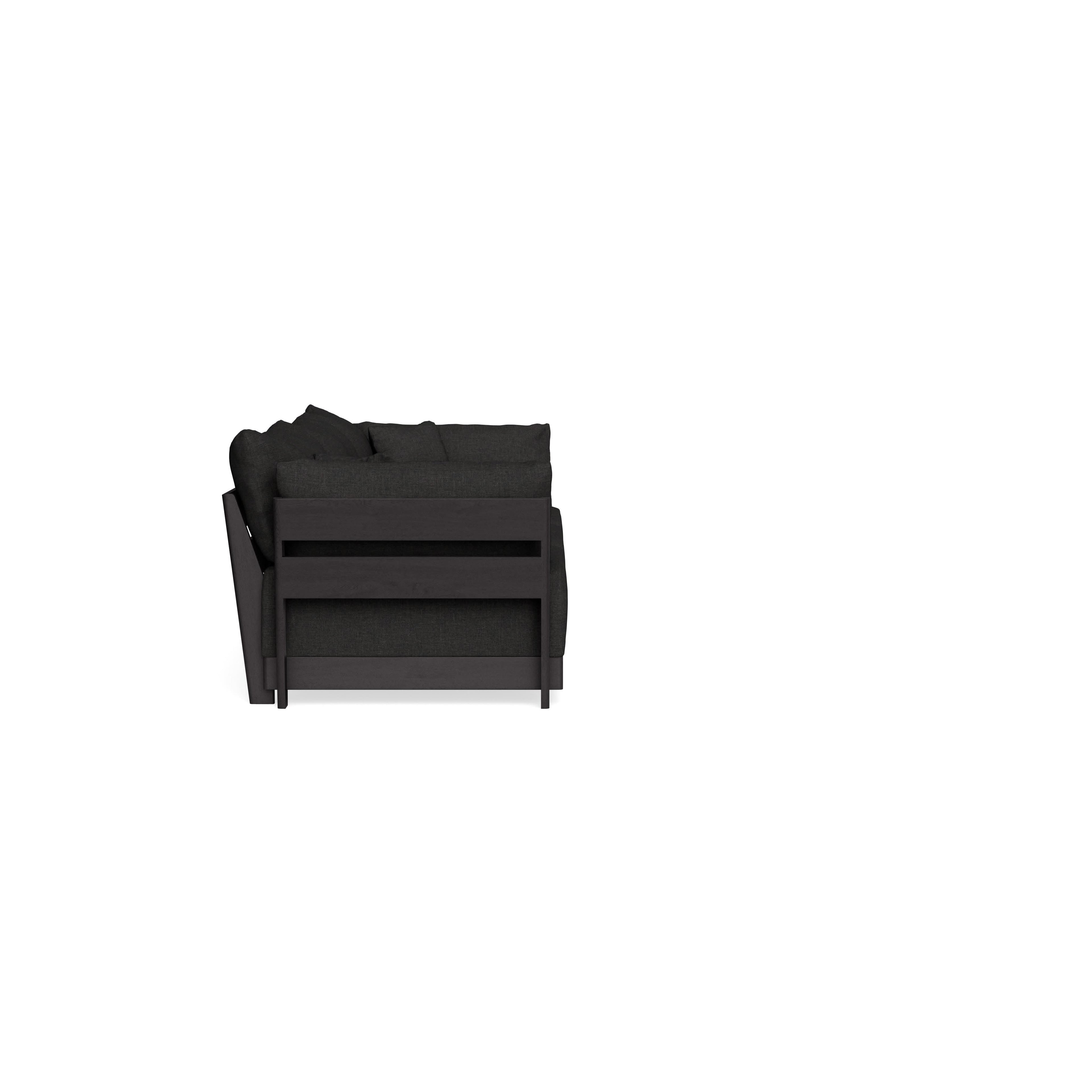 Modular Bondi Black 3-Seater Sofa in Peppercorn | Memory Foam Blend