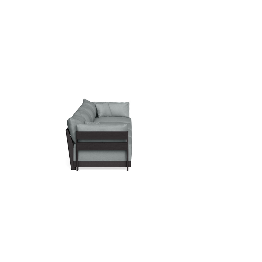 Modular Bondi Black 4-Seater Sofa in Light Steel | Memory Foam Blend