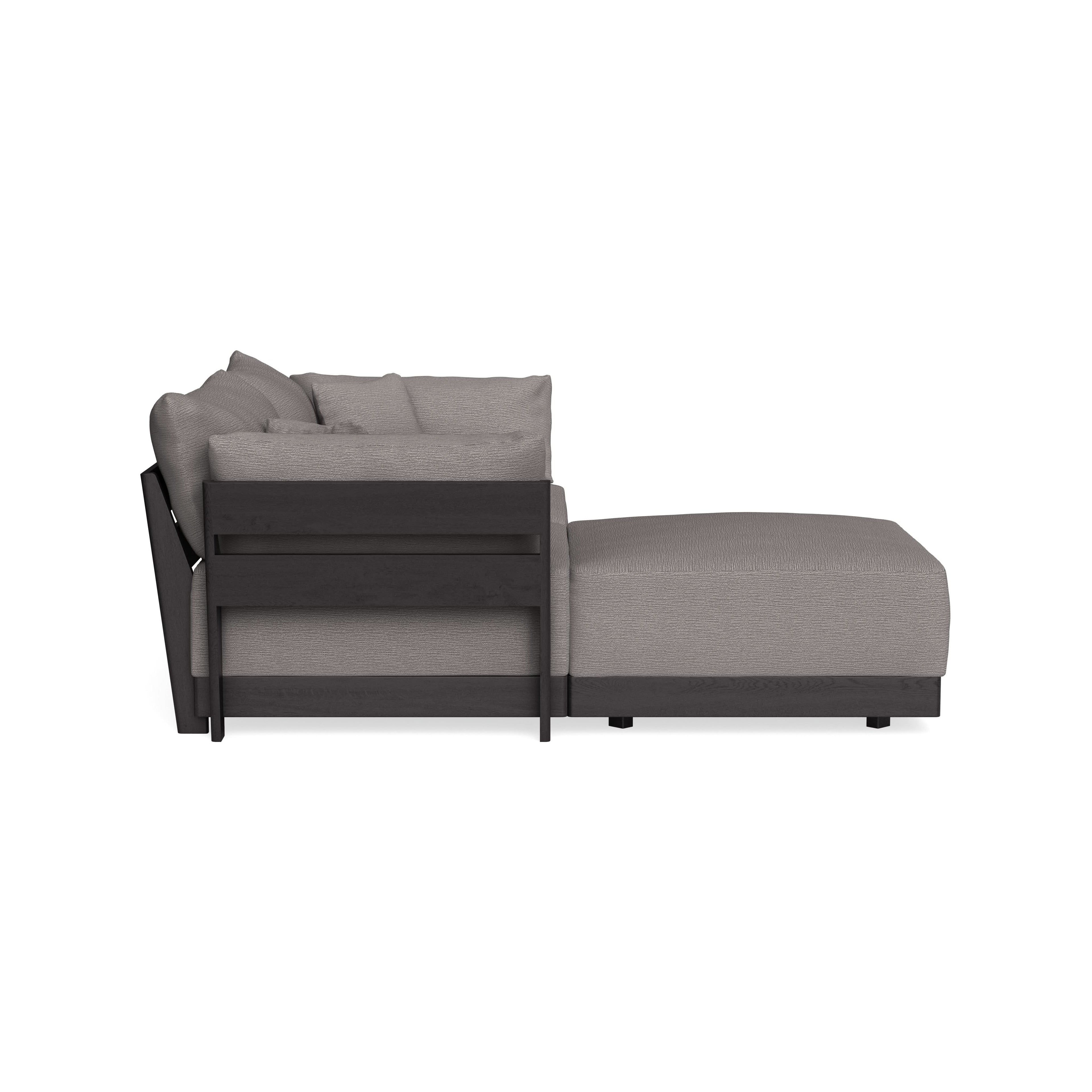Modular Bondi Black 2-Seater Sectional in Cement | Memory Foam Blend