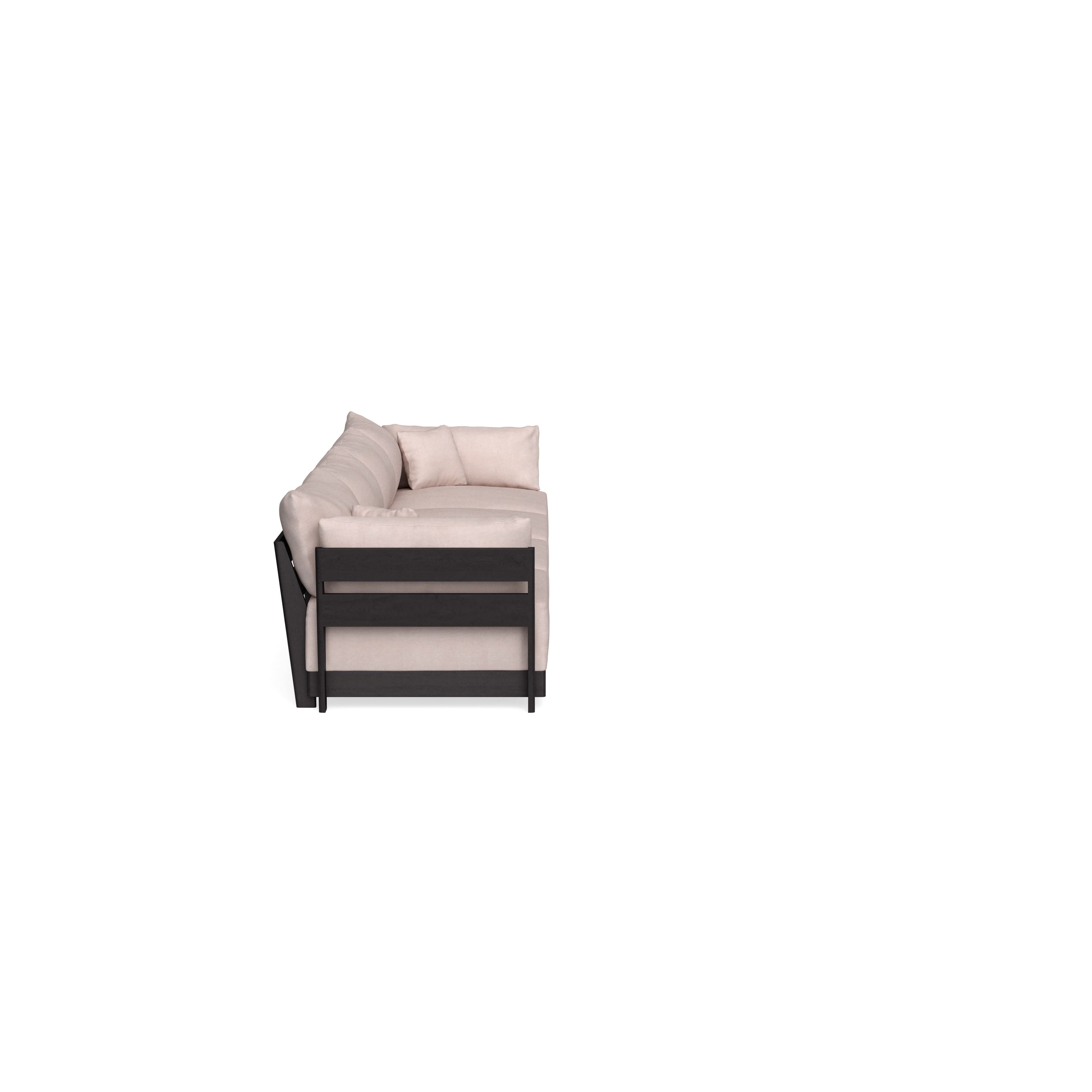 Modular Bondi Black 4-Seater Sofa in Blush | Classic Blend